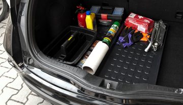 Kreher Kofferraumwanne Rechteckig Mehrzweckablage, Schuhablage aus Kunststoff in Schwarz (1 St)