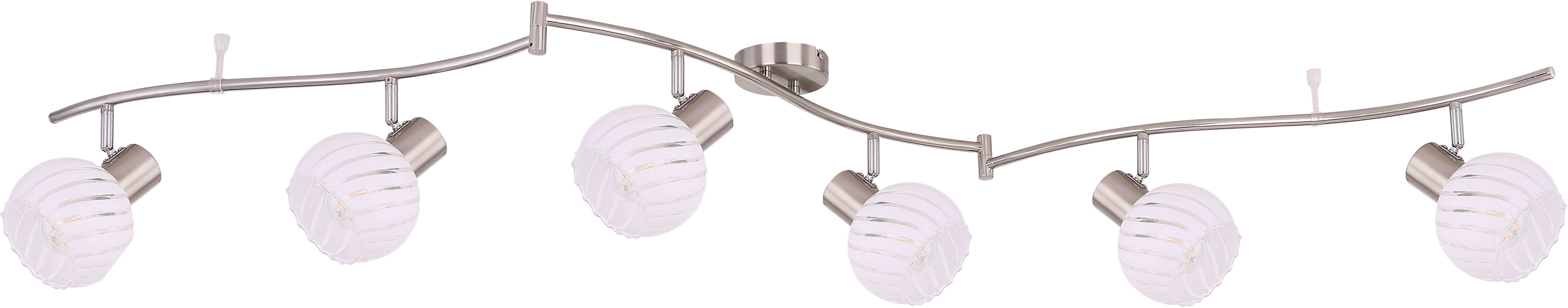 GLOBO LIGHTING Deckenspot WILLY, Leuchtmittel wechselbar, Nickel Strahler mit Glas klar, beweglich, 6x E27