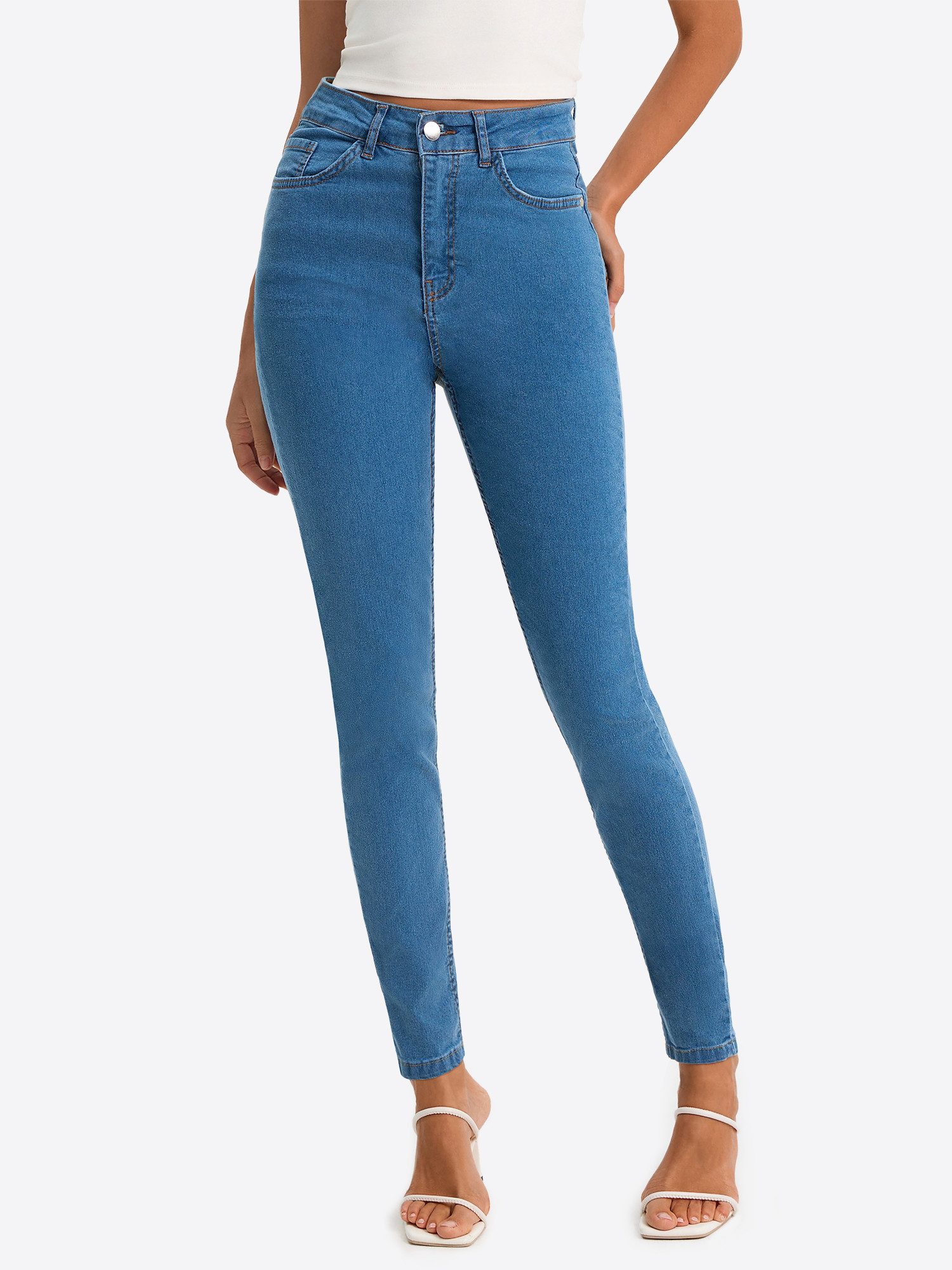 Imily Bela Slim-fit-Jeans Damen Formende Röhrenjeans mit Bauchweg (Packung, 1-tlg., 1per-Pack) 5-Pocket-Style
