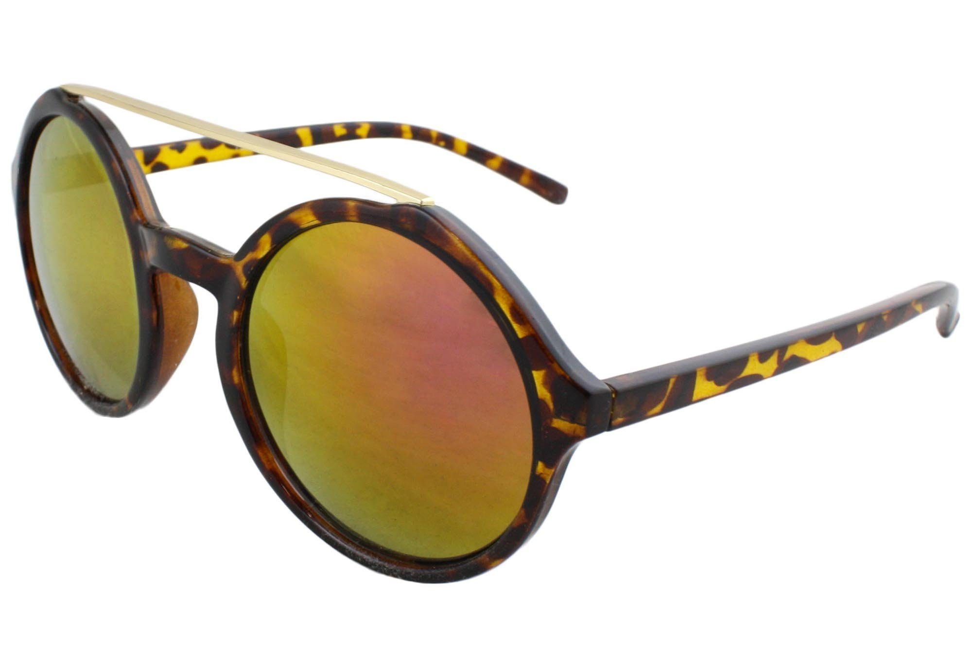 Sommer Leo Sonia Damen Originelli Sonnenbrille Muster Sonnenbrille braun Verspiegelt