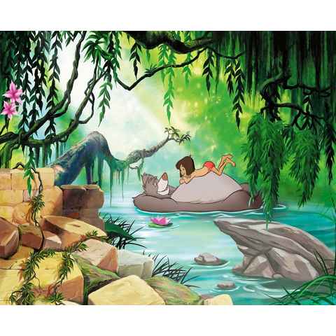 Komar Fototapete Jungle book swimming with Baloo, 368x254 cm (Breite x Höhe), inklusive Kleister