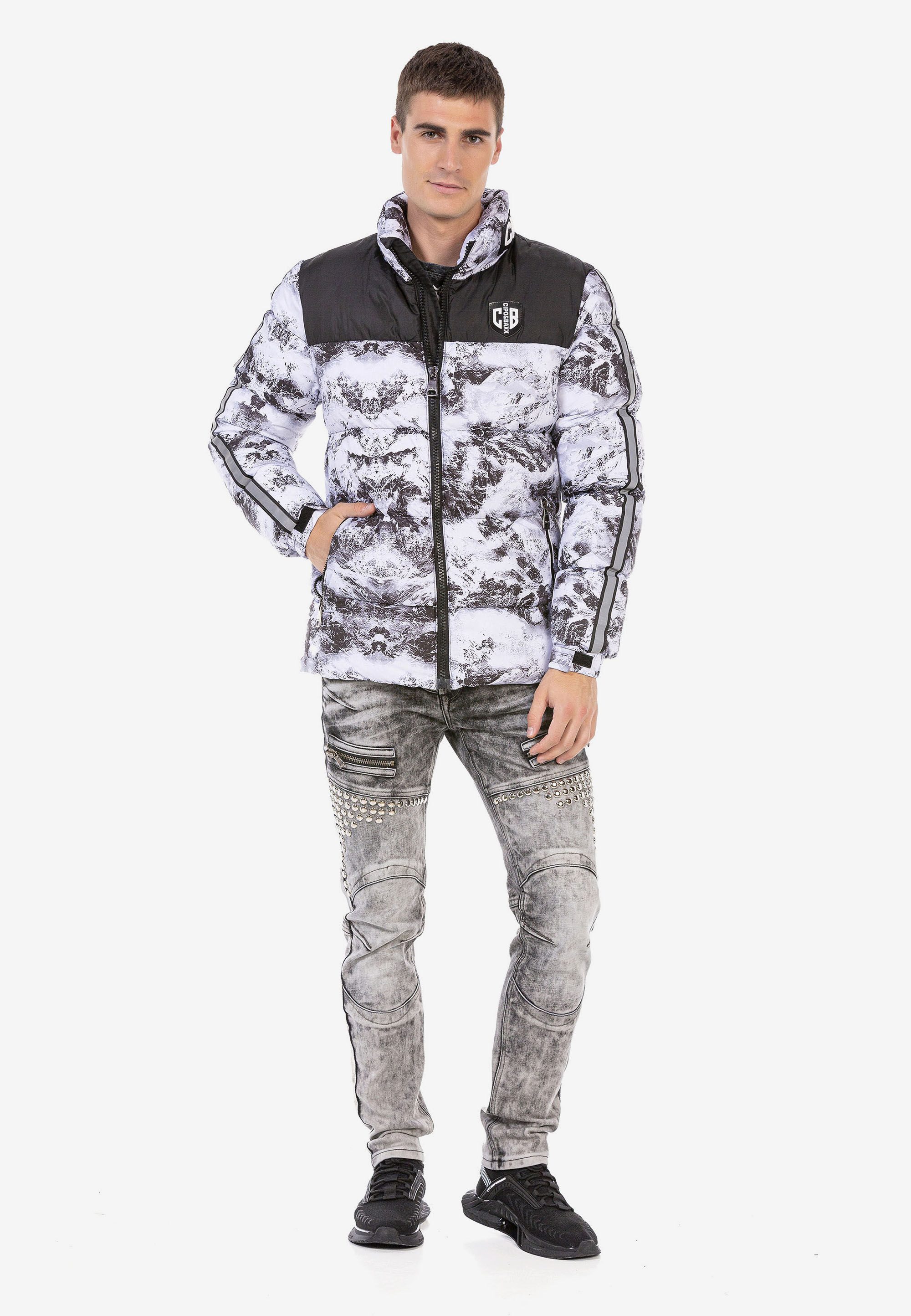 Cipo & Baxx Winterjacke Winterjacke mit Allover-Muster