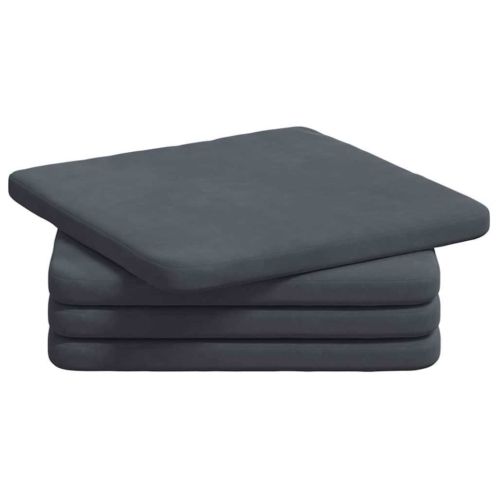 vidaXL Sitzauflage Sitzkissen 4 stk. Samt Dunkelgrau 40 x 40 x 3 cm, (4 St)