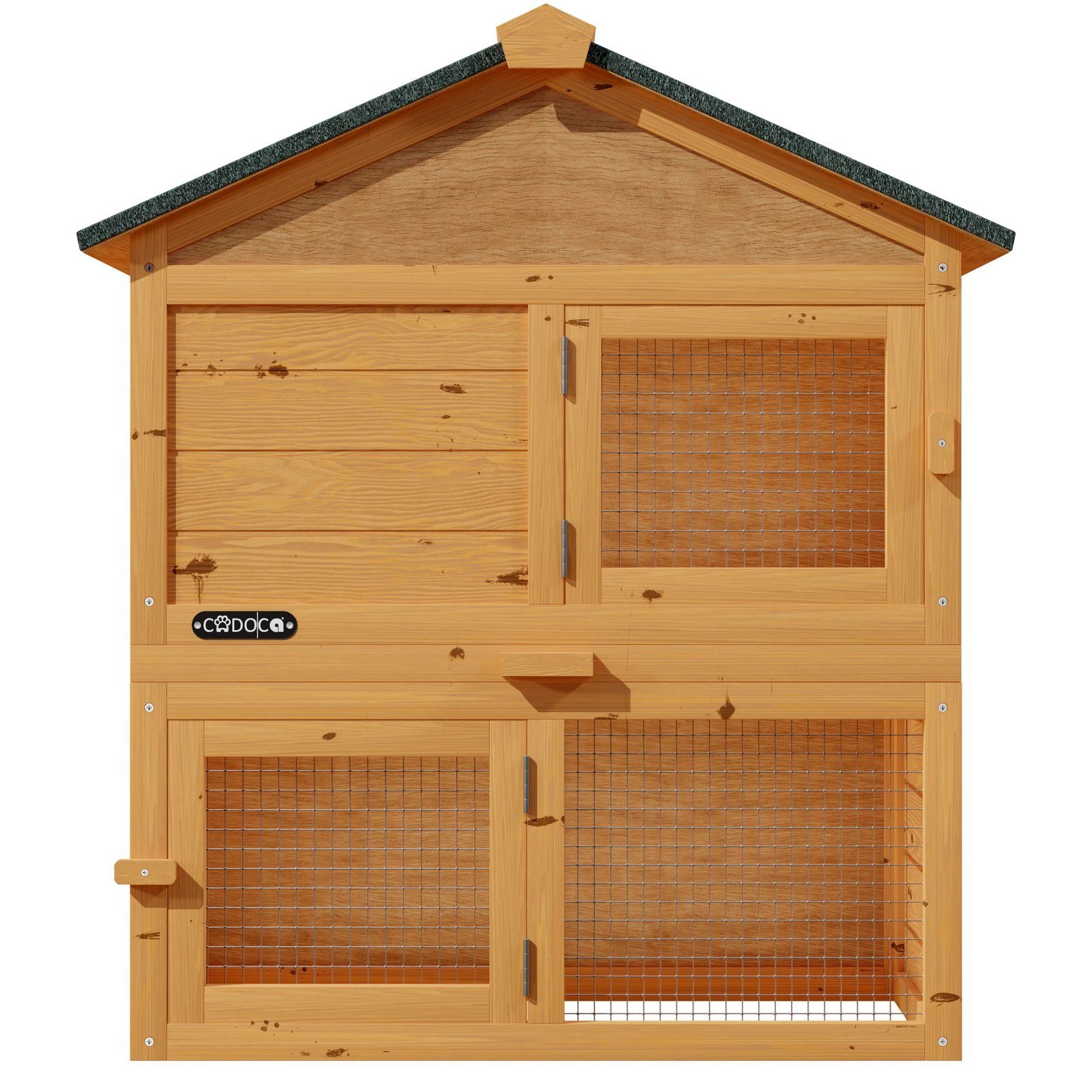 Cadoca Kleintierstall, 2stöckig 204x45x84cm Lauframpen Garten Kaninchenstall Hasenkäfig