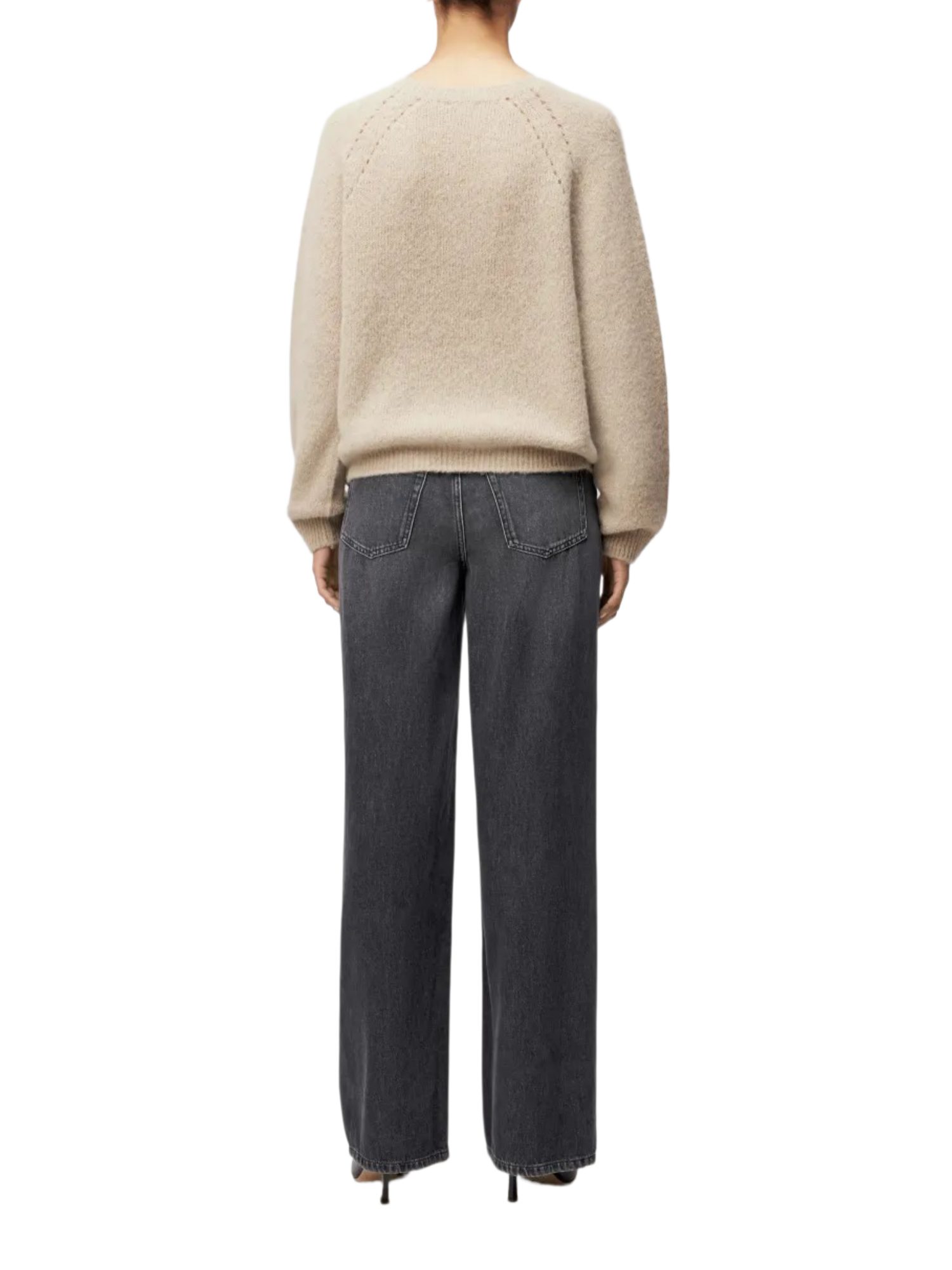 Drykorn Strickpullover natur,Casual,Alpaka,Unifarben,Rundhals,Lang,Relaxed Fit