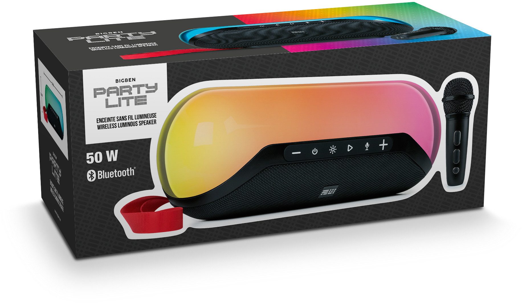 BigBen Bluetooth portabler Lautsprecher Party Lite 2. Gen Licht AU389098 Portable-Lautsprecher