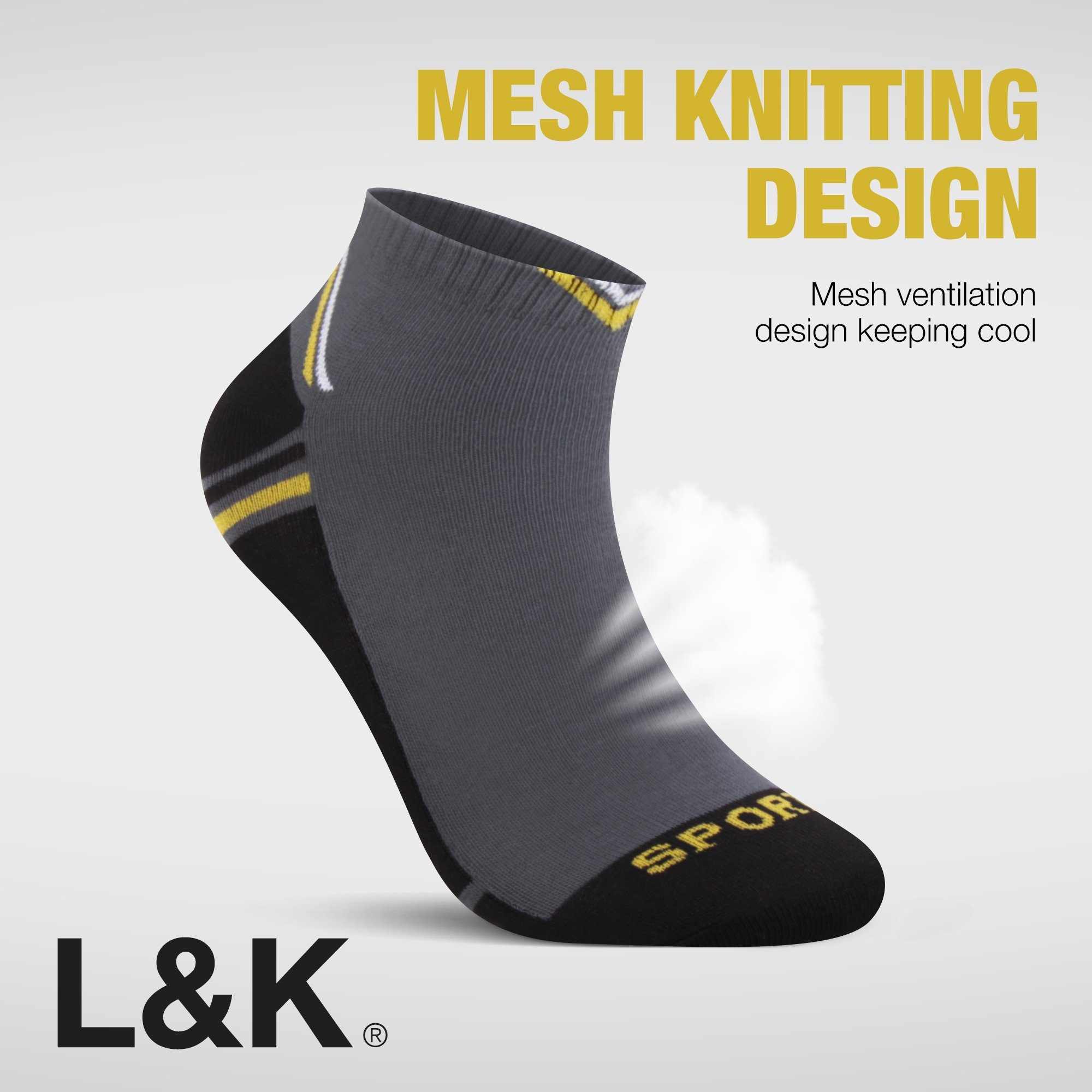 L&K Sneakersocken 92253 (12er-Pack) Herren Füßling aus Baumwolle