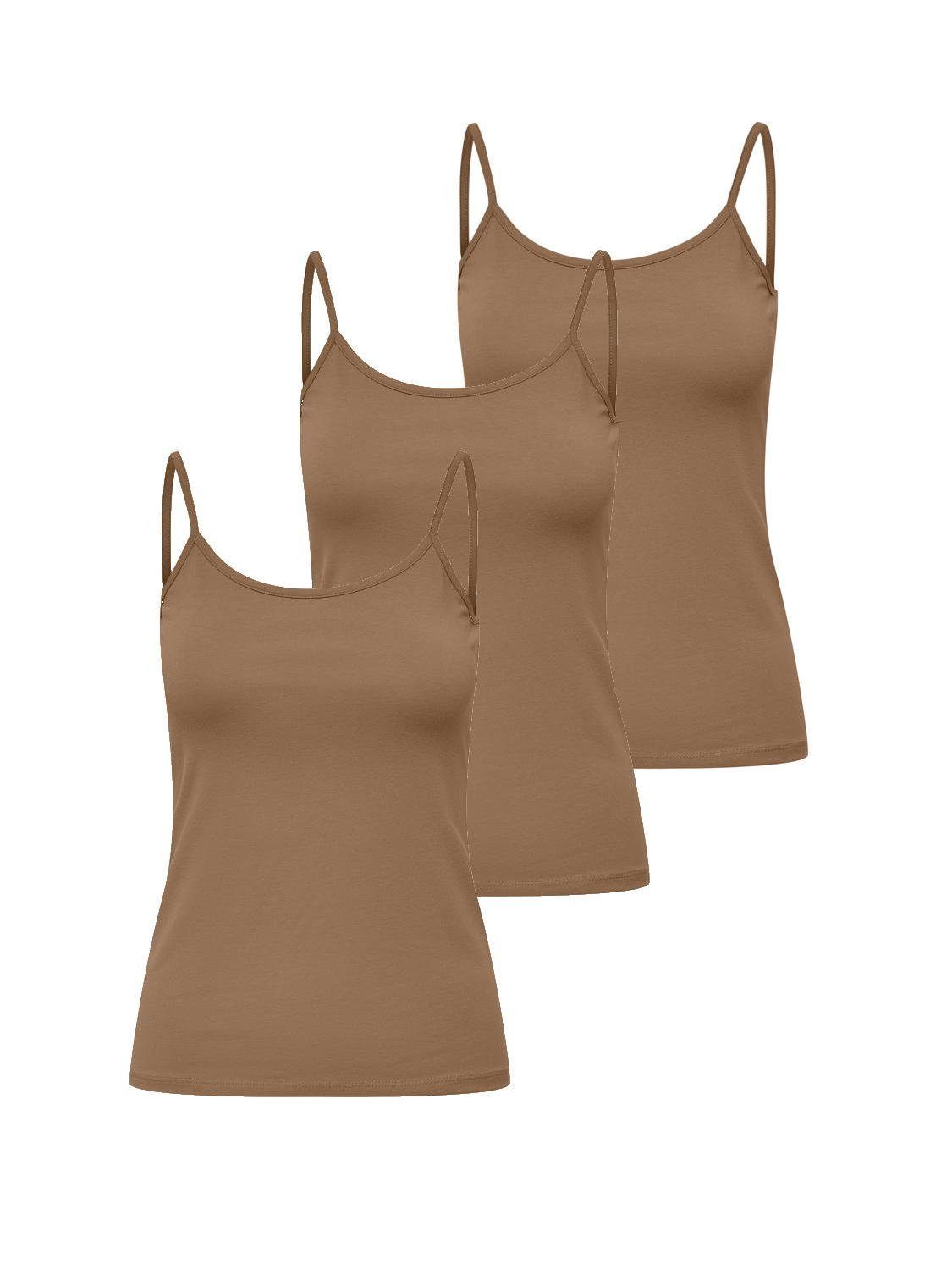ONLY Spaghettitop Only Damen 3er-Pack Basic Spaghetti-Träger Top günstig online kaufen