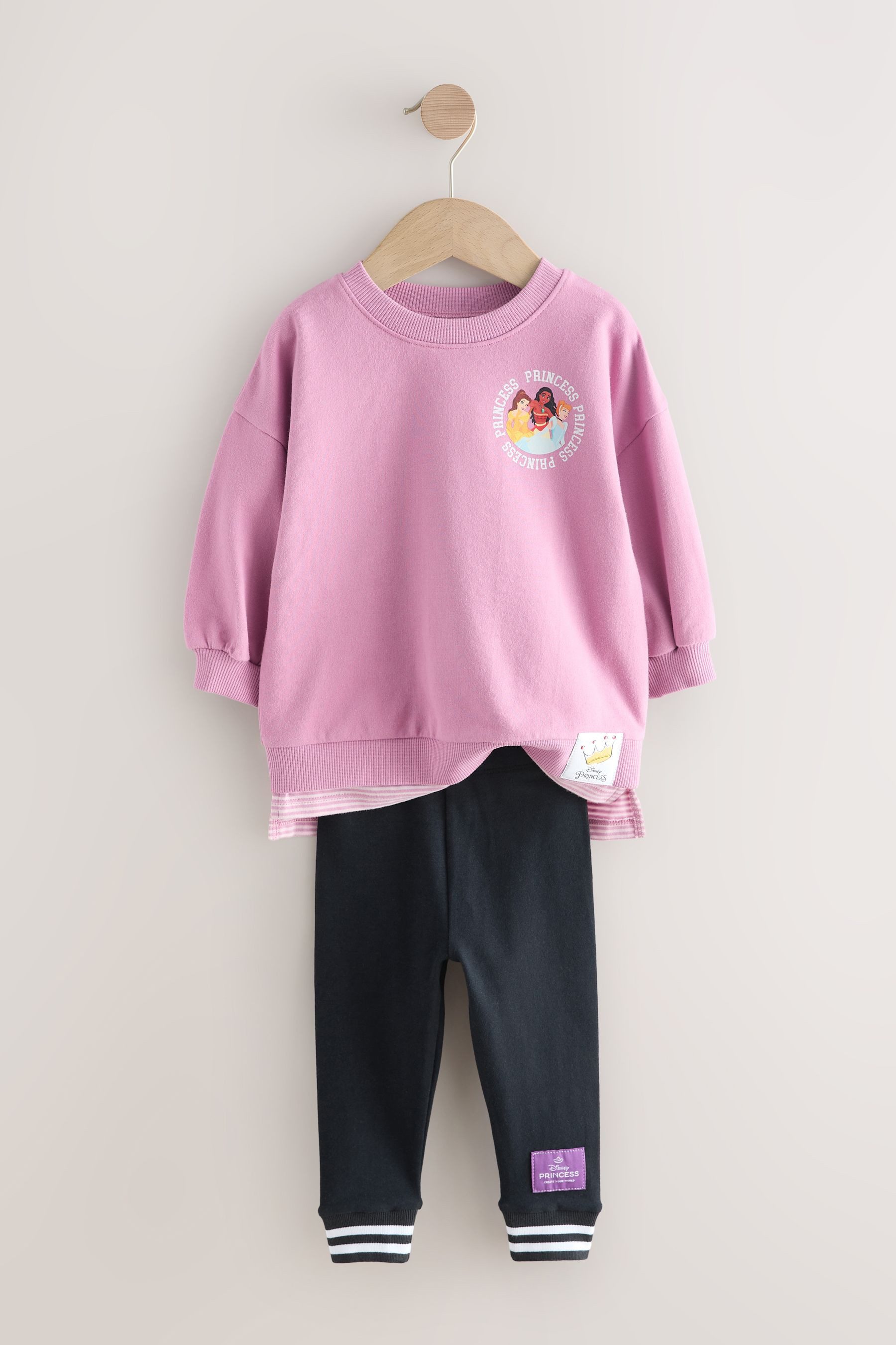 Next Top & Leggings Langarmshirt und Leggings im Set, Disney Princess (2-tlg)