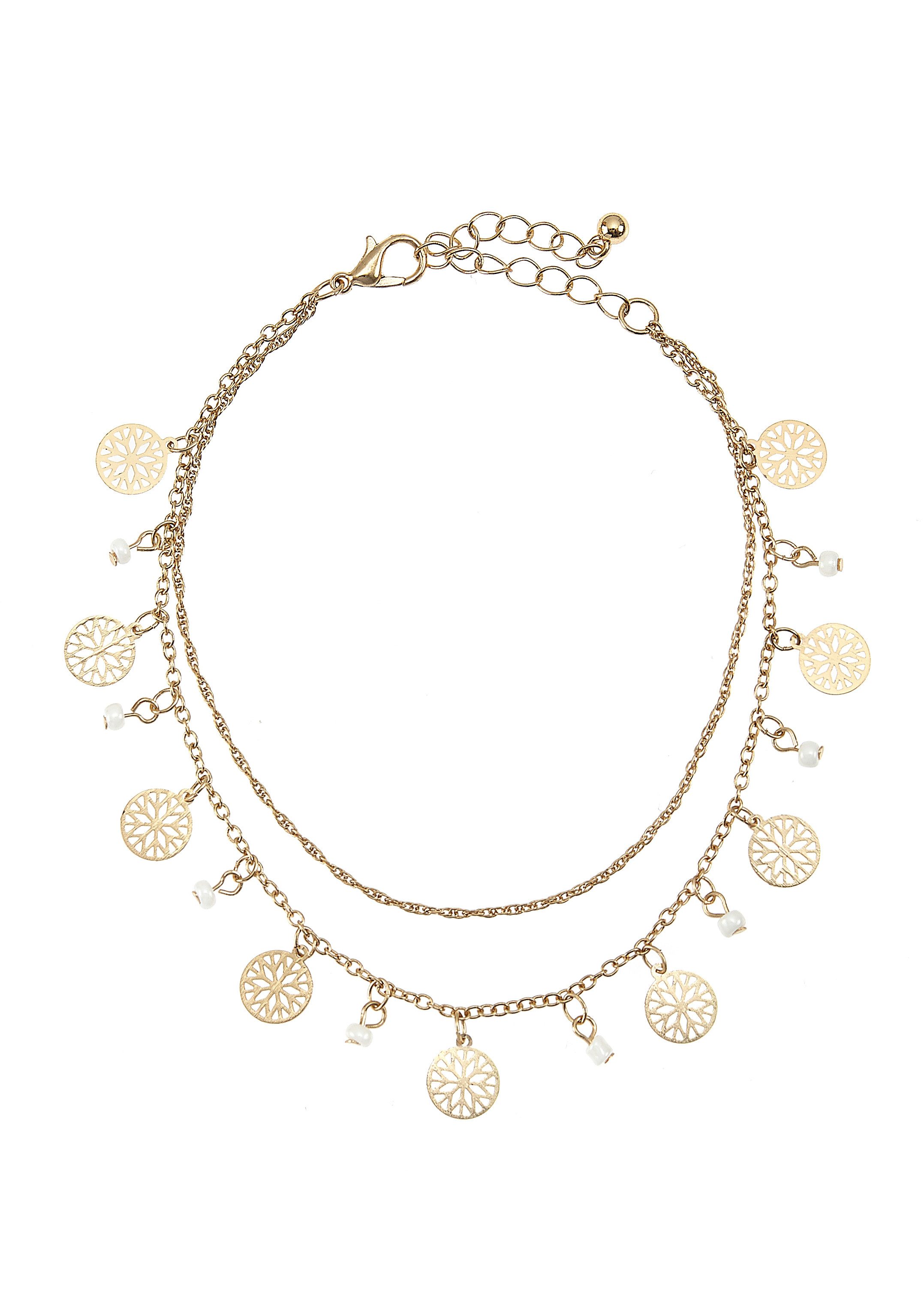 LASCANA Fußkette mit Anhänger, Fußkettchen-Armband, Fußkettchen mit Anhänger, Fußschmuck