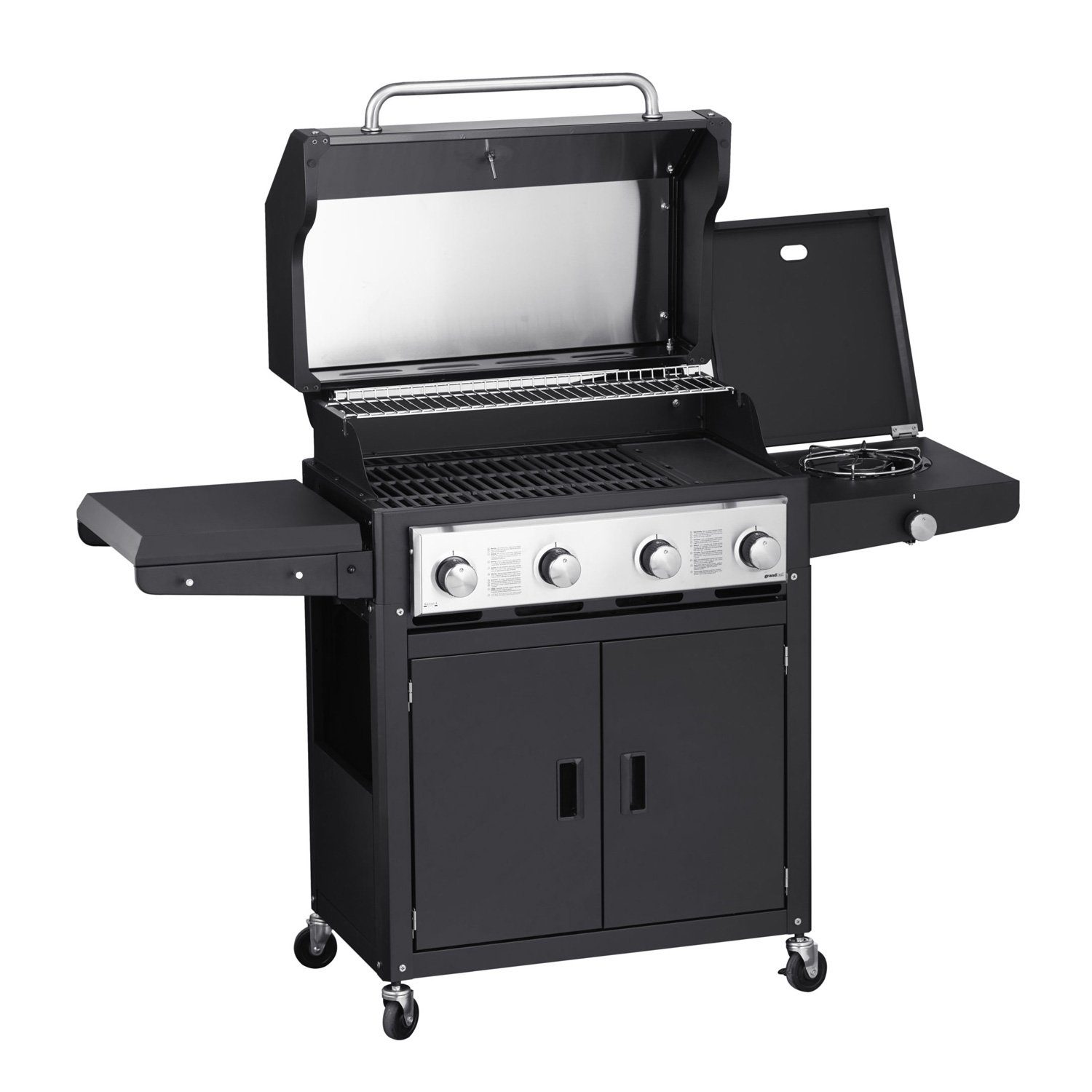 GrandHall Gasgrill Grandhall Gasgrill Xenon 4 Black - 4 Brenner + Seitenbrenner