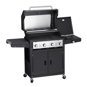 GrandHall Gasgrill Grandhall Gasgrill Xenon 4 Black - 4 Brenner + Seitenbrenner