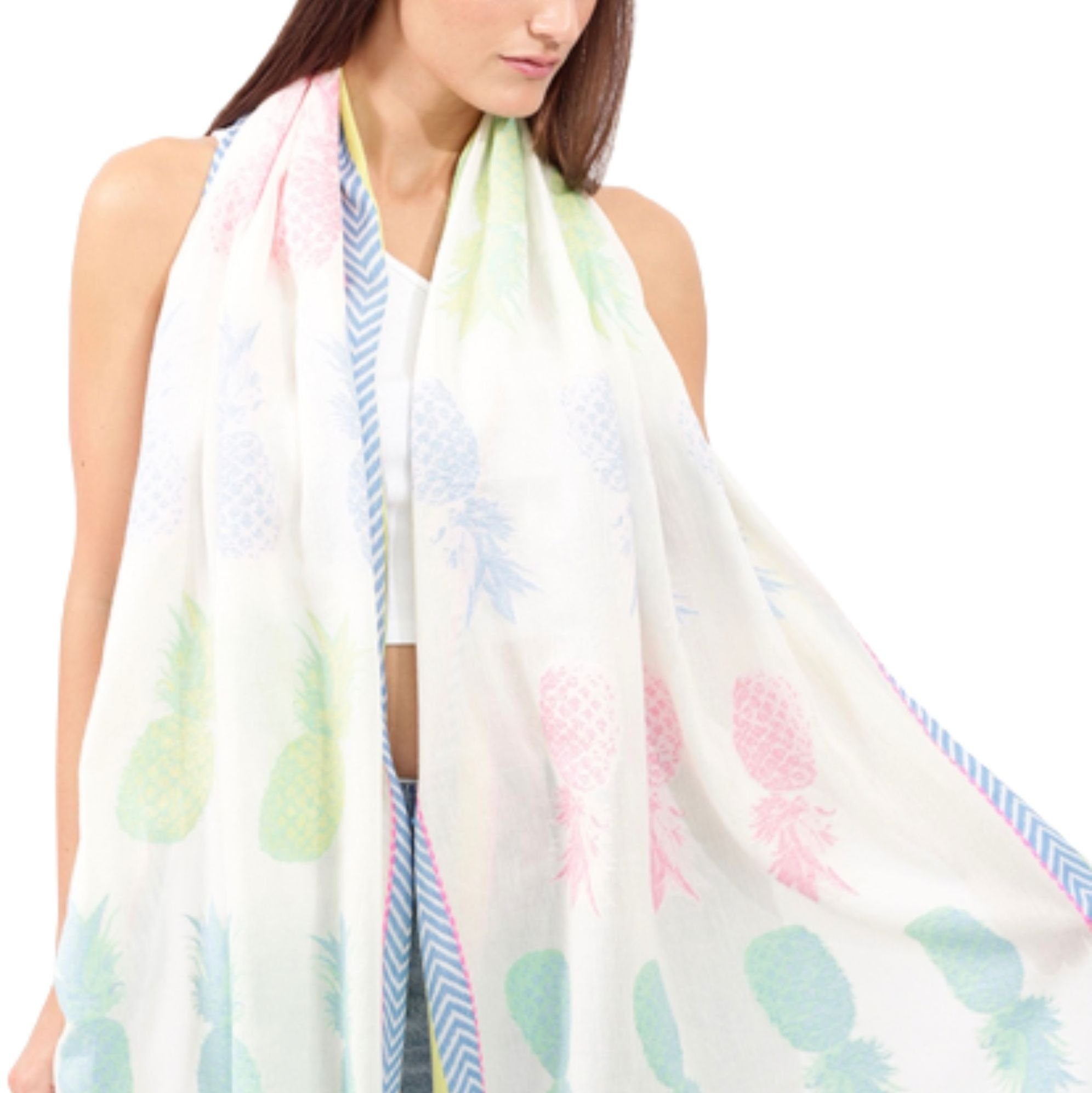 Codello Modeschal CodelloSchal Ananas Muster, Feine Fransenabschlüsse