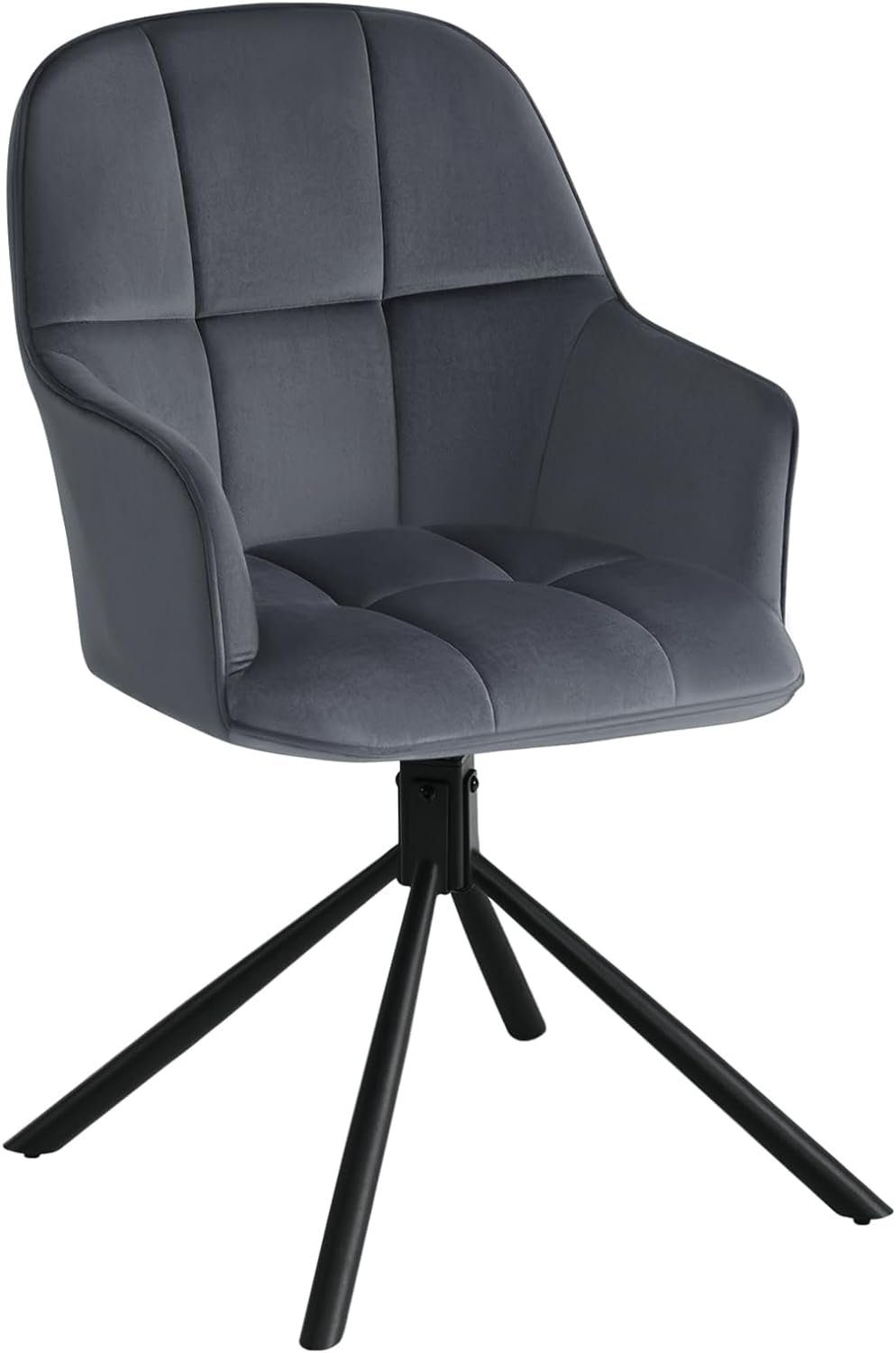 EUGAD Esszimmersessel (1-St), drehbar, mit Armlehnen Rückenlehne, Metallbeine, Samt