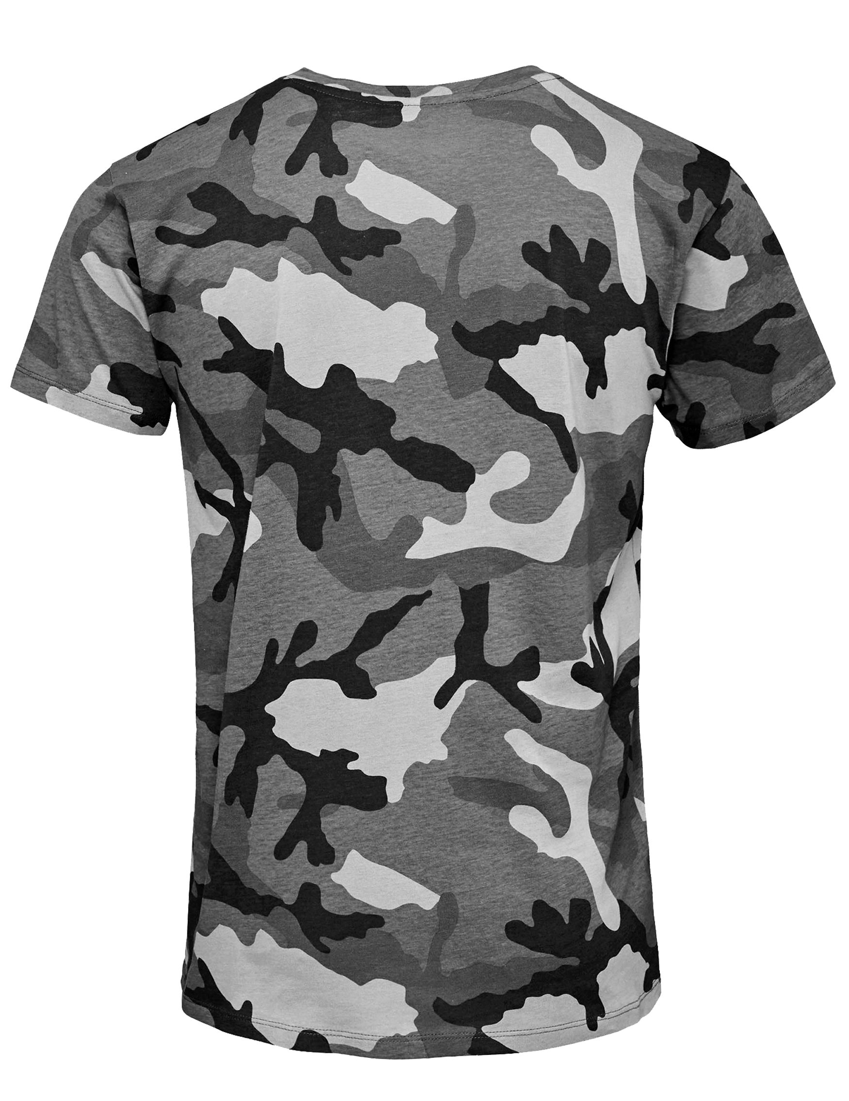 Blau Shirt Look Military, Farben Art & lieferbar, Grey Camouflage Camo Tarn T-Shirt und Army Grün Grau in Detail Camo