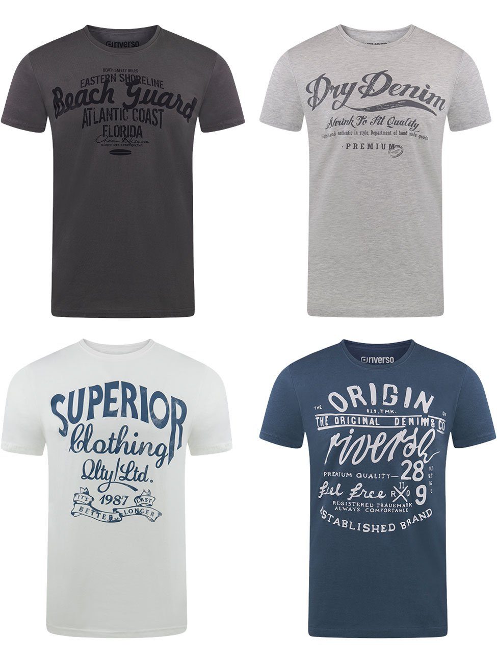riverso T-Shirt Herren Printshirt RIVLeon Regular günstig online kaufen