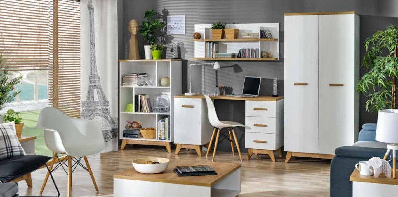 Xlmoebel Büromöbel-Set Modernes Büro-Möbel-Set in Holzoptik mit viel Stauraum, (Büro Set), Hergestellt in Europa