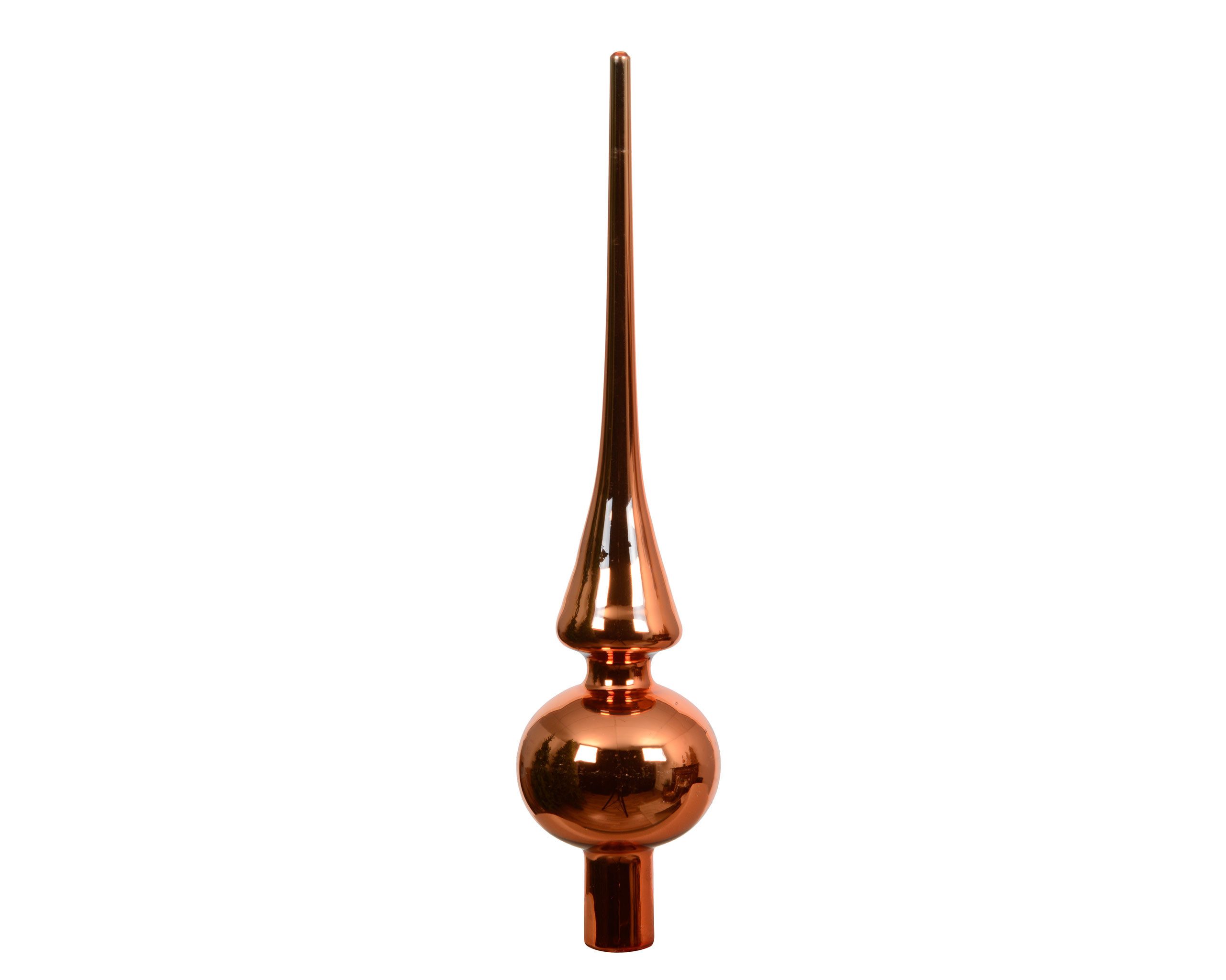 Kaemingk Christbaumspitze, Christbaumspitze Glas 26cm - Warmorange glänzend