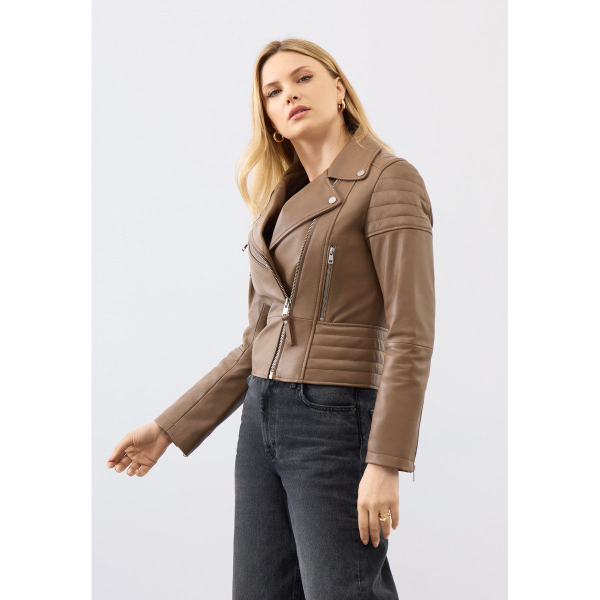 Bolongaro Trevor Lederjacke Jasmine Biker Damen Bomberjacke, Freizeitjacke, Blazer, Pufferjacke, Übergangsjacke