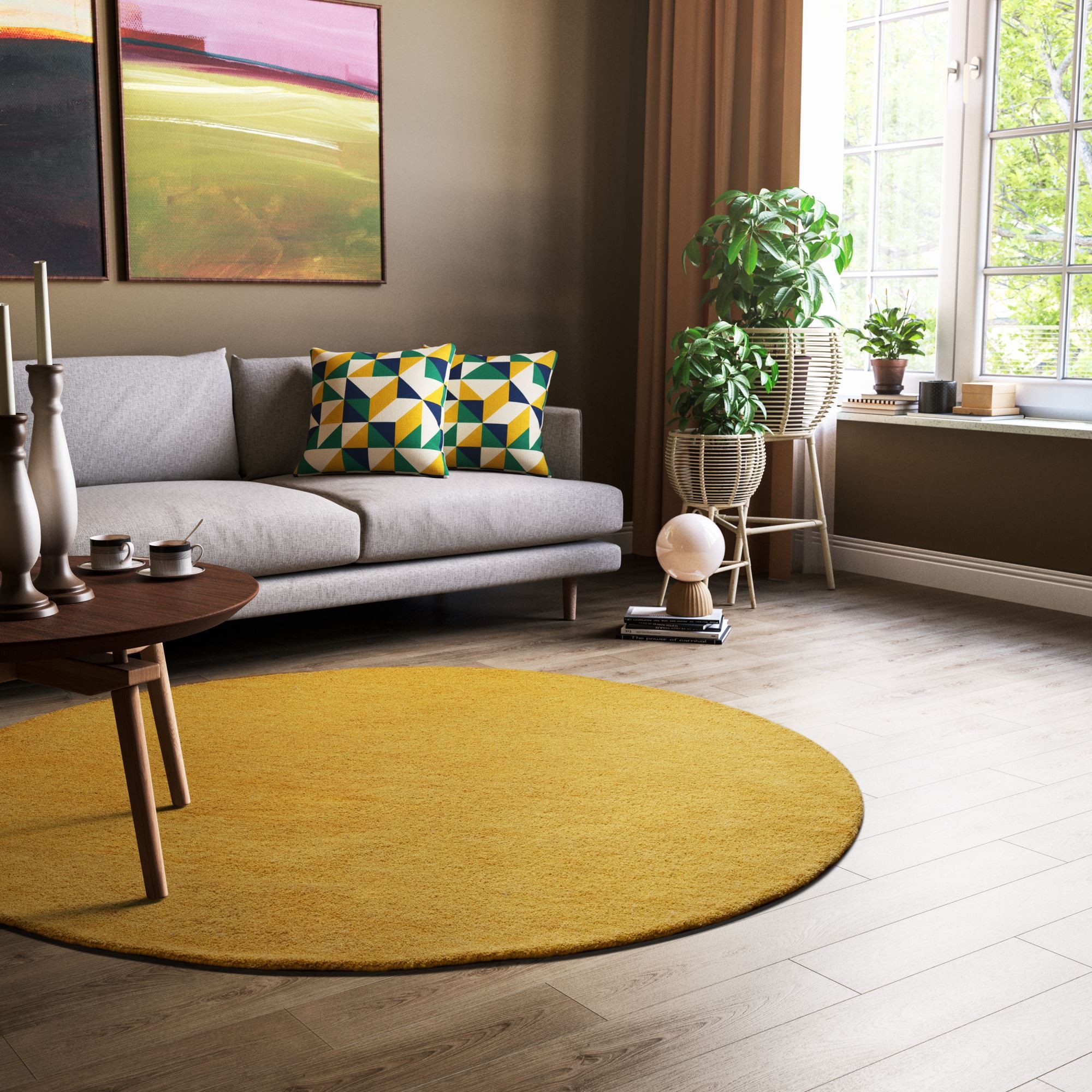 Steffensmeier Wollteppich Jaipur Rund, rund, Gabbeh, handgetuftet