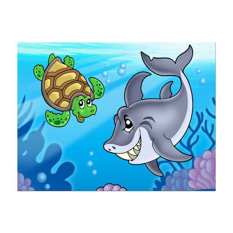 Bilderdepot24 Leinwandbild Kinderbild - Unterwasser Tiere, Ozeane