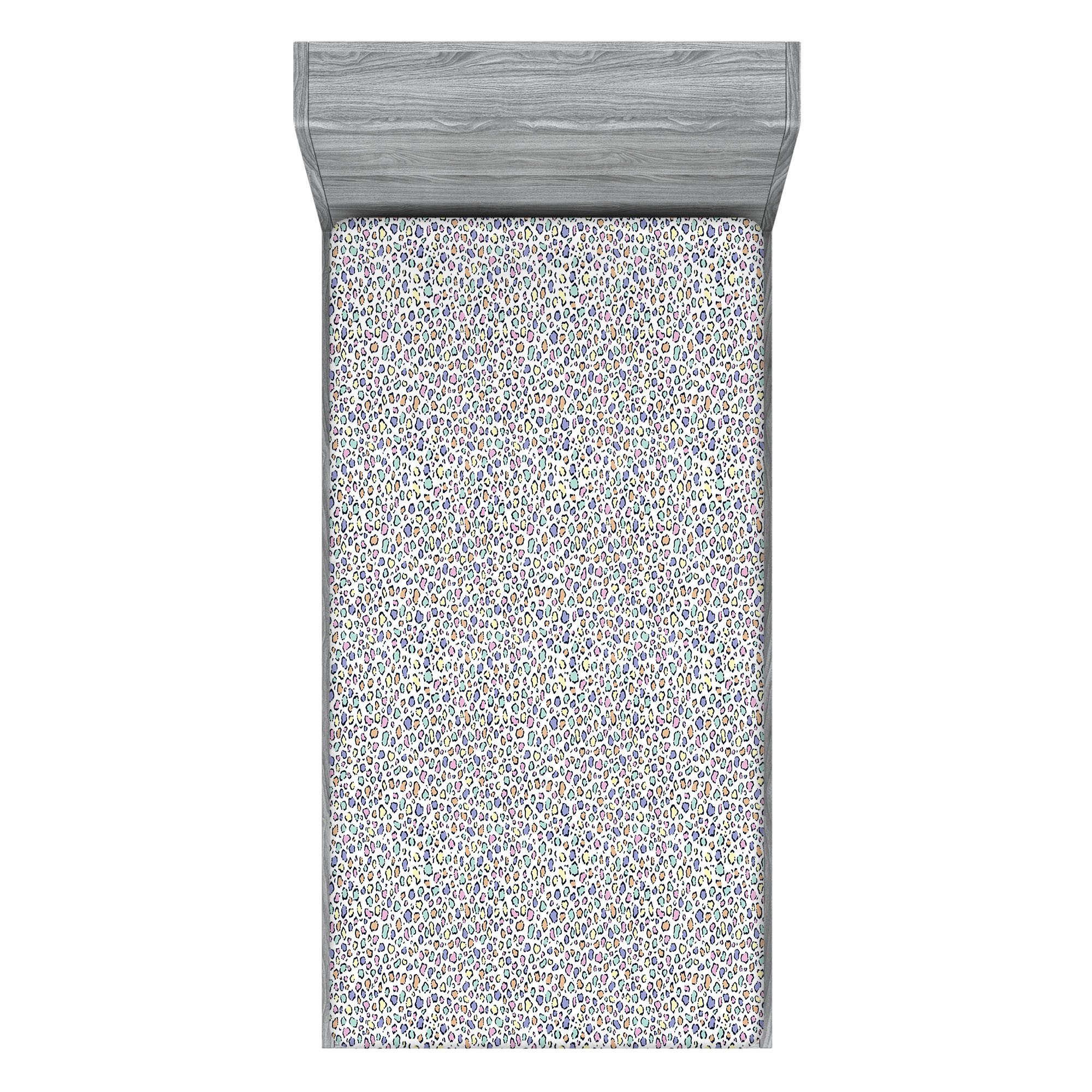Abakuhaus Spannbettlaken Soft Dekorativer Stoff Bettwäsche Rund-um Elastischer Gummizug, Leopard-Druck Moderne Tierhaut