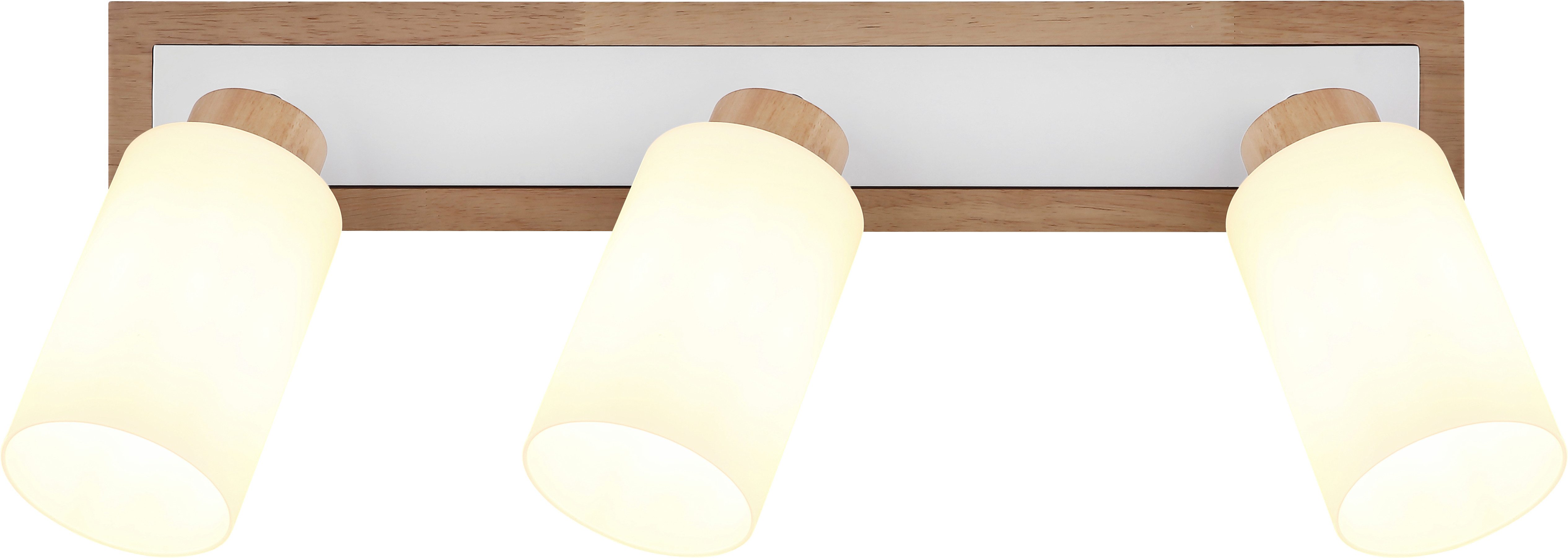 GLOBO LIGHTING Deckenstrahler ROWENA, ohne Leuchtmittel, Flexibler Strahler, drehbar, Holz & Metall, klassisch modern