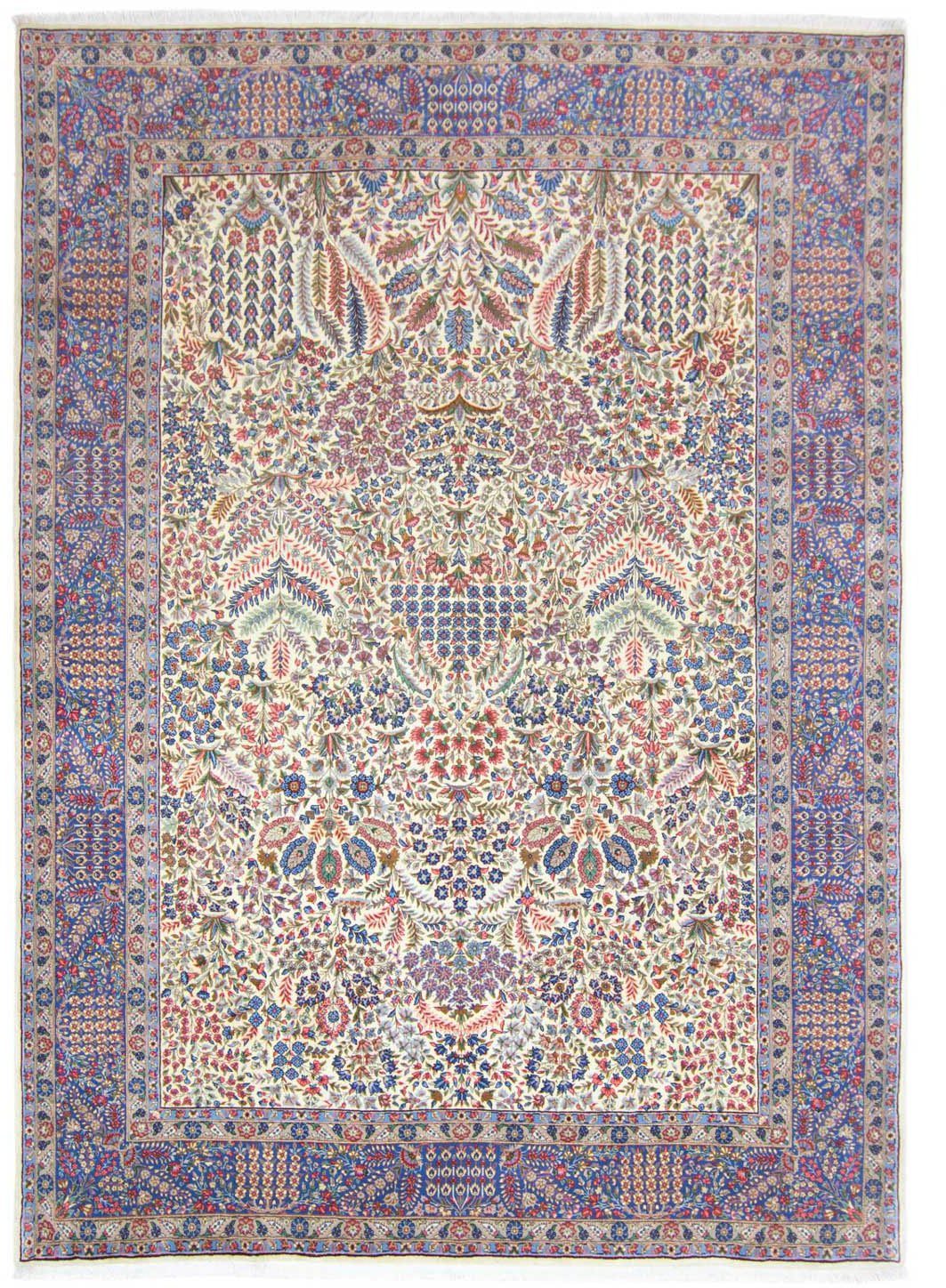 Wollteppich Rafsanjan Durchgemustert Beige 348 x 252 cm, morgenland, rechteckig, Höhe: 10 mm, Unikat mit Zertifikat