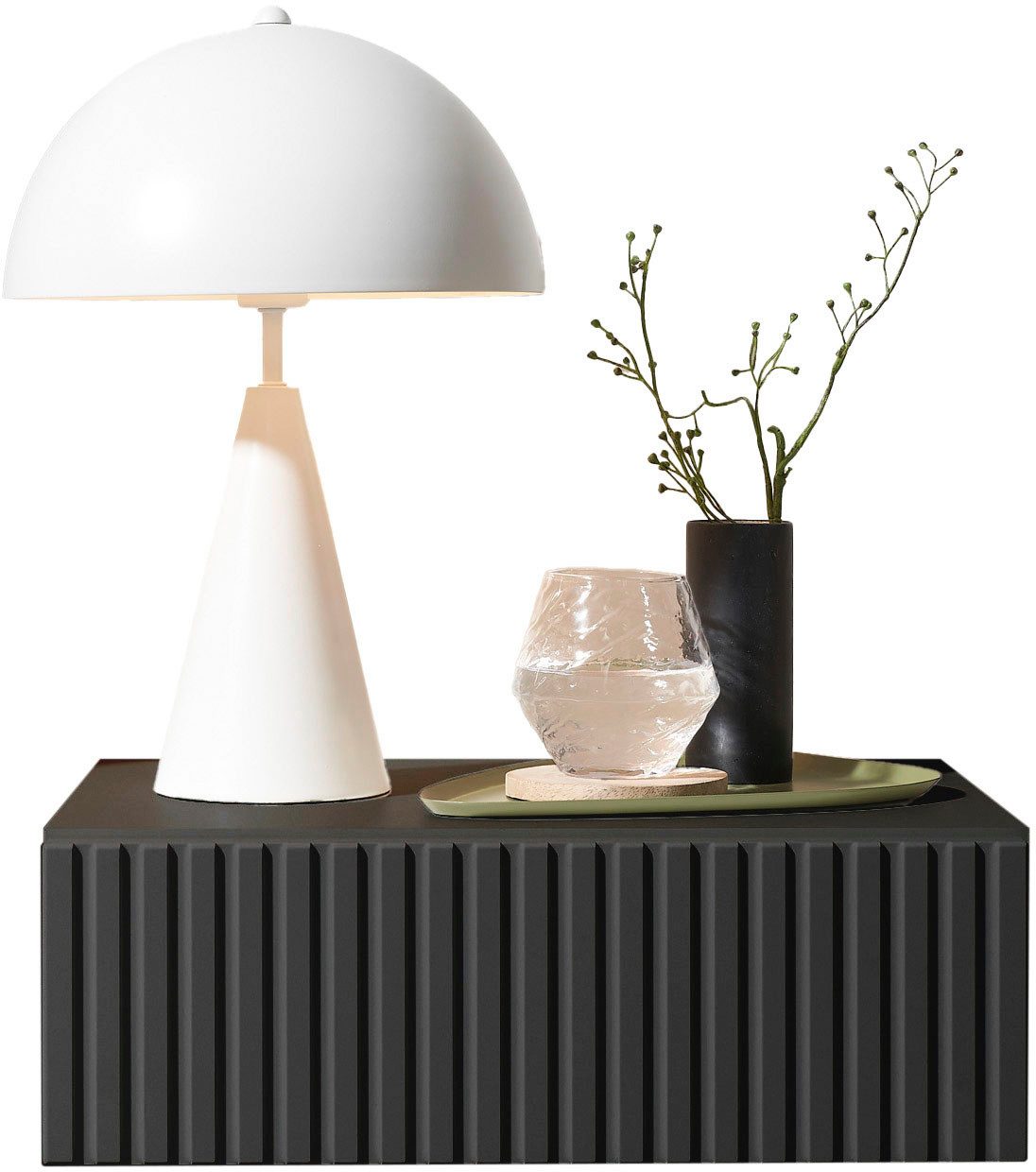 Schlafkontor Nachtkommode Taboni Nachttisch, Nachtkonsole mit Push-to-open, Wandmontage