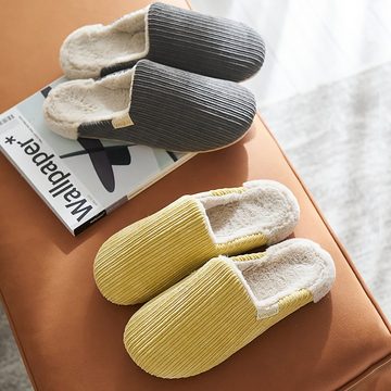 Daisred Damen Herren Clogs Gefüttert Pantoletten Slippers Plüsch Hausschuhe