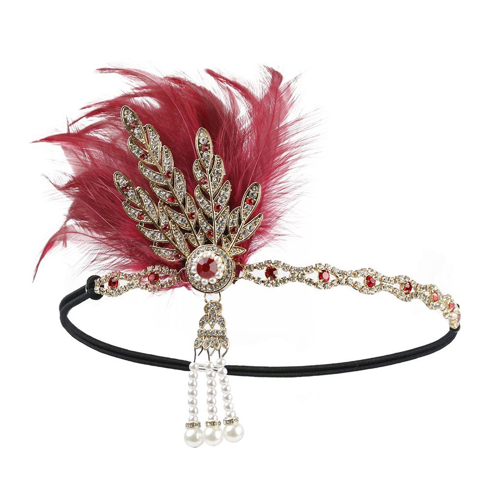 Blusmart Haarspange Vintage-Stirnband Für Frauen, Bezaubernder Hochzeits-Kopfschmuck Rot