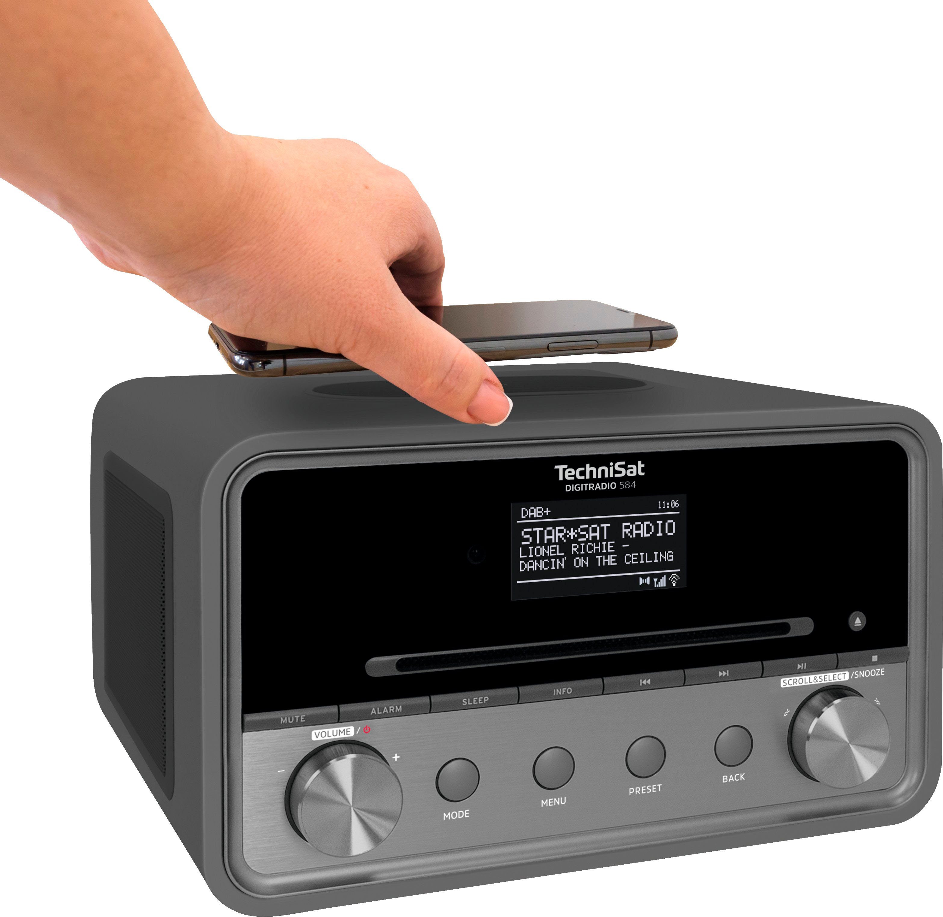 TechniSat DIGITRADIO 584 Stereoanlage Internet-Radio (Digitalradio (DAB),  Internetradio, UKW mit RDS, CD, Bluetooth, Farbdisplay, Wireless Charging,  Alexa-Sprachsteuerung)
