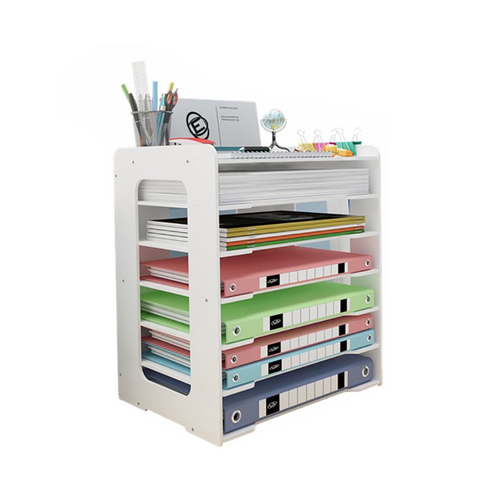 GelldG Organizer Schreibtisch Organizer, 7 Ablagefächer Schubladenbox, A4-Papierhalter