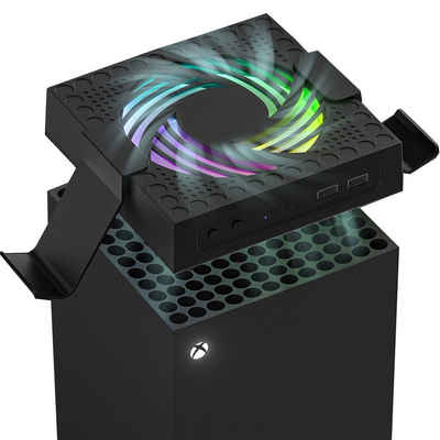 Tadow Xbox-Konsole Lüfter,RGB,Kühlung Staub Lüfter,für Xbox Serie x XSX Xbox-Controller (2 USB-Anschlüsse)