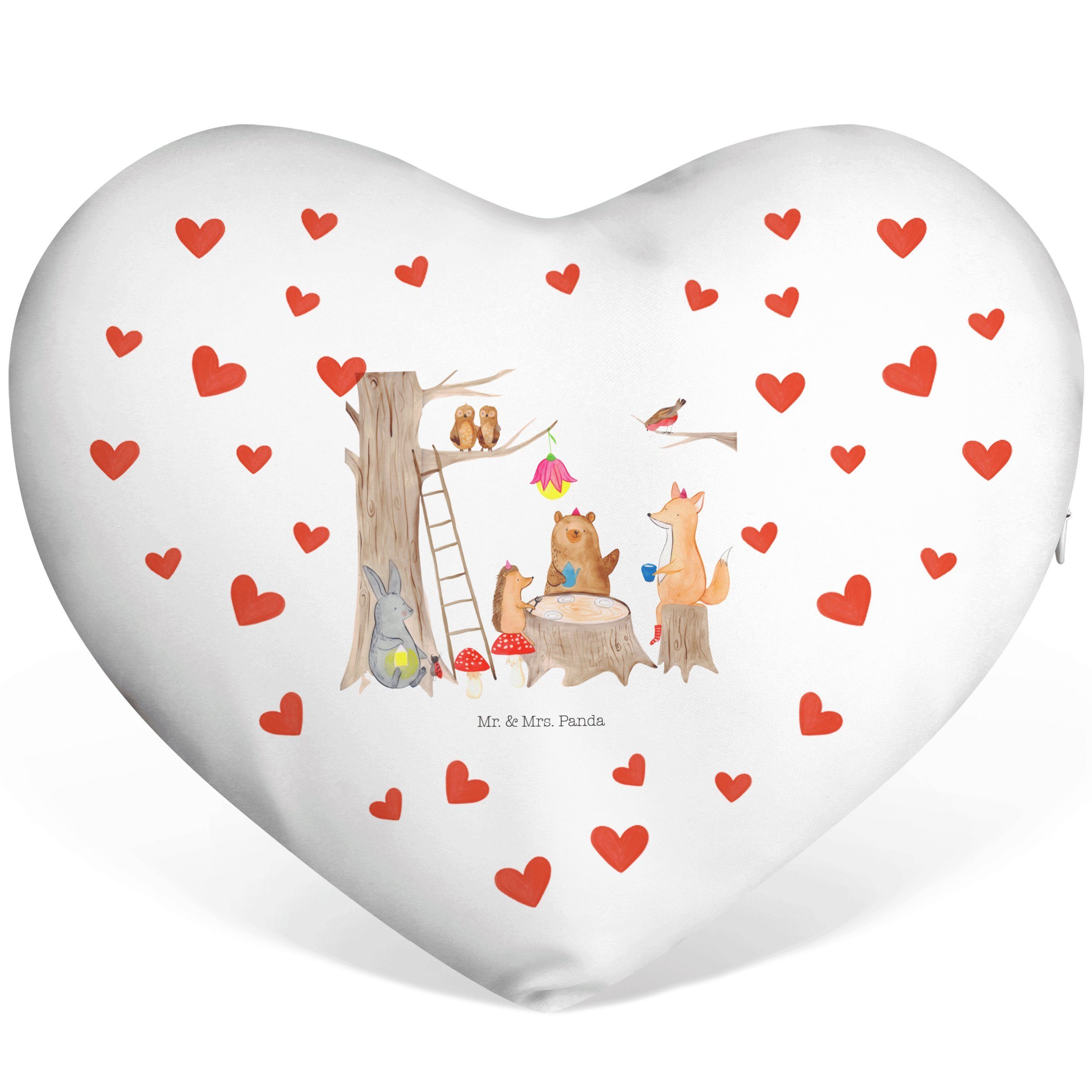 Mr. & Mrs. Panda Dekokissen »Waldtiere Picknick Weiß Geschenk, gute