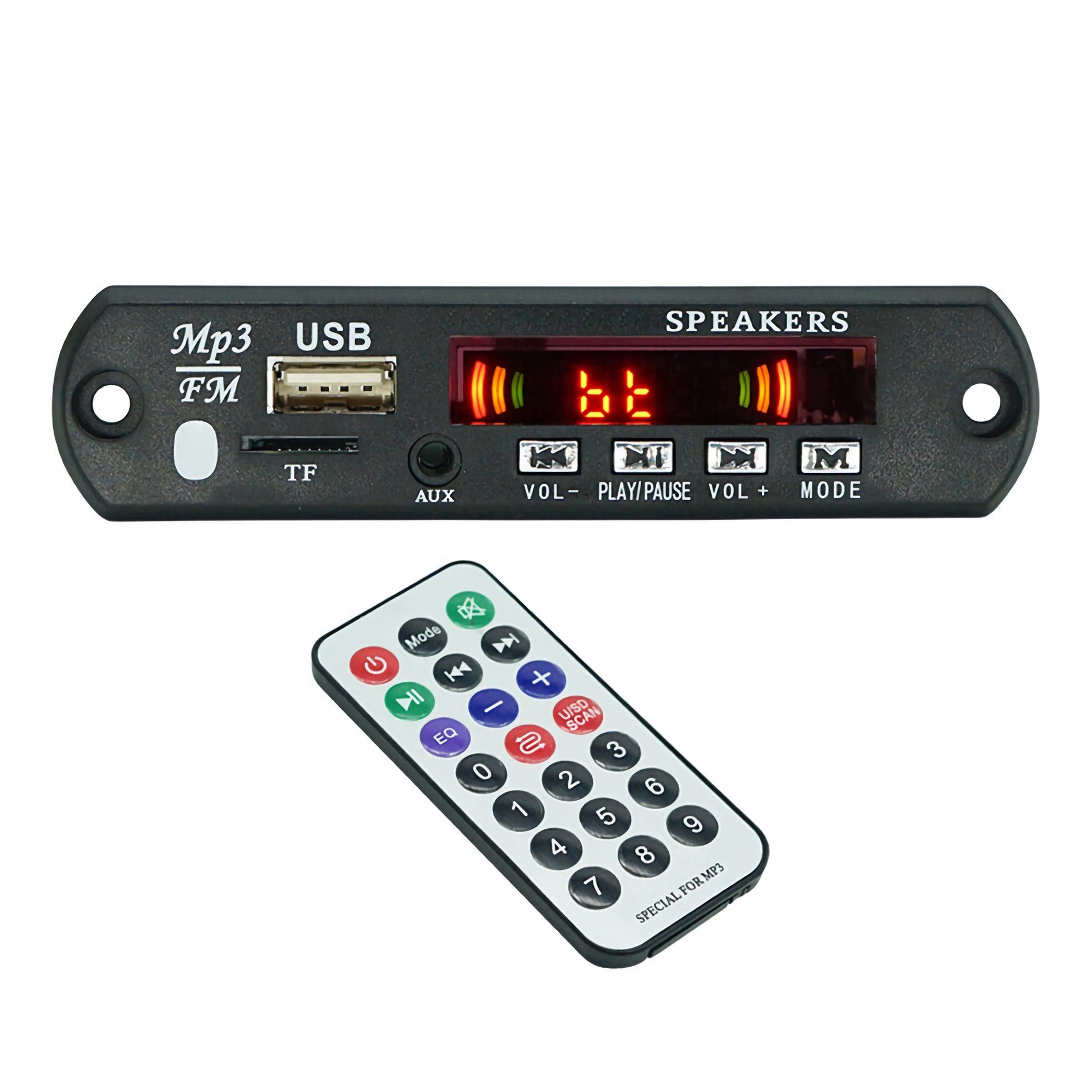 Bolwins N13C Drahtlos Bluetooth Decoder MP3 Player Auto Audio USB TF FM-Radio MP3-Player (0 GB, Bluetooth, Unterstützt MP3/WMA/WAV/FLAC/APE, USB & TF-Karte)