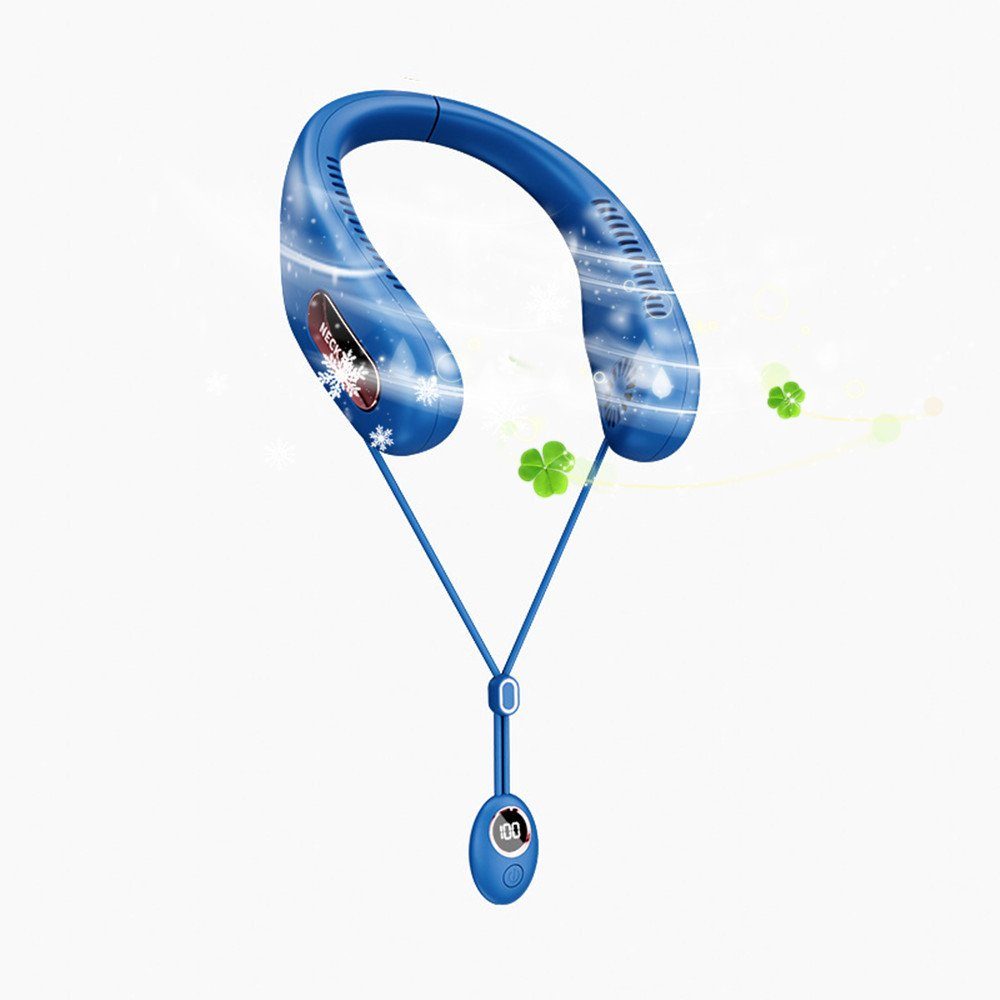 autolock Mini mit USB 5 Geschwindigkeiten Absaugung blue Nackenventilator,Wiederaufladbarer Tragbare, Magnetische Hals USB-Ventilator Halsventilator Ventilator