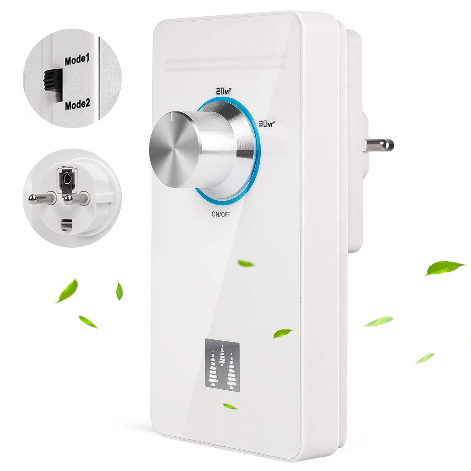 MOPUEA Luftreiniger Geruchskiller Ionisator Luftreiniger mit Geruchsentfernung, für 30 m² Räume, Geruchsentferner Mini Luftreiniger für Bad und Schlafzimmer