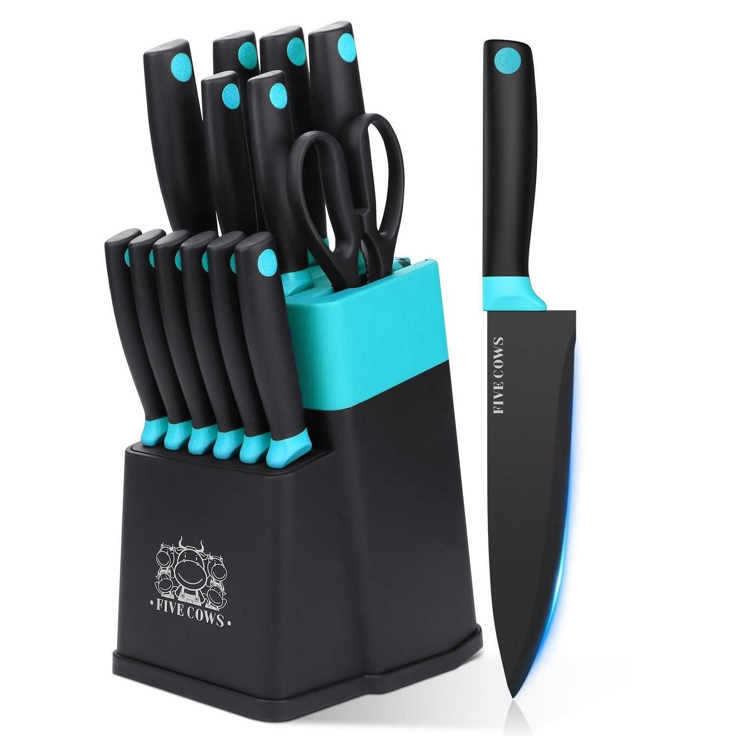 LuxusKollektion Messerblock Messerblock Set 14-teilig Grün Selbstschärfend