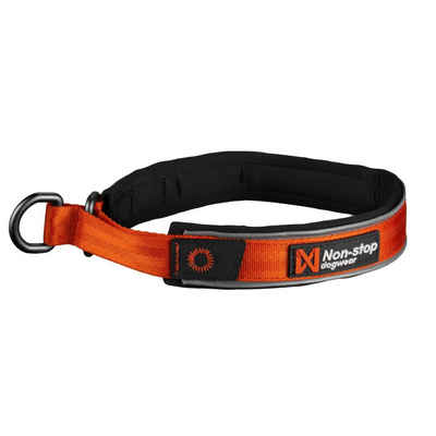 Non-stop dogwear Hunde-Halsband CRUISE Collar orange, Webbing: Nylon Inner material: Neopren Threads: Nylon Aluminum D-ring, Gut gepolstertes Hundehalsband mit Zugstopp-Funktion