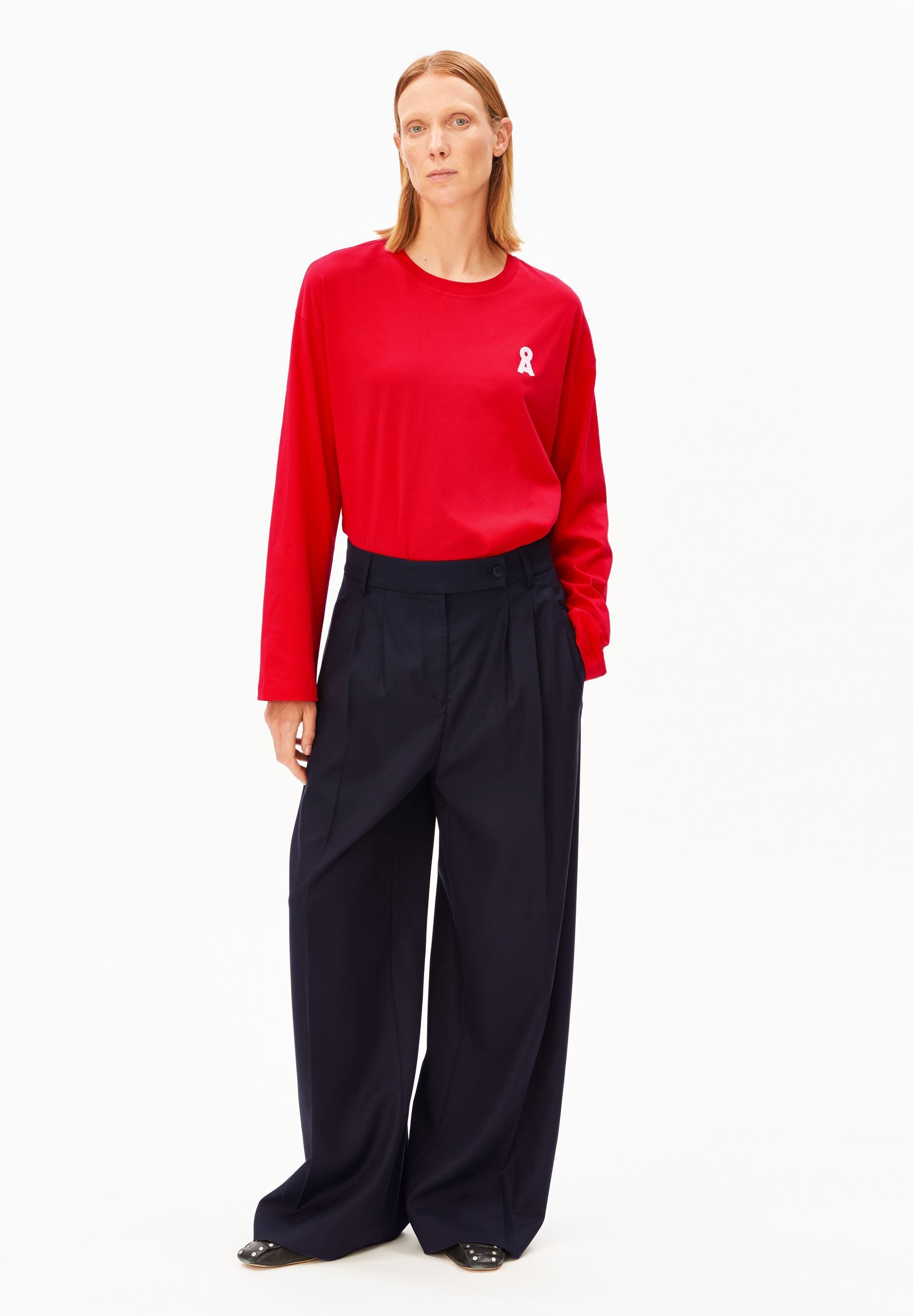 Armedangels Stoffhose KAAYUA Webhose aus TENCEL™ Lyocell Mix (High Waist, Regular Fit)