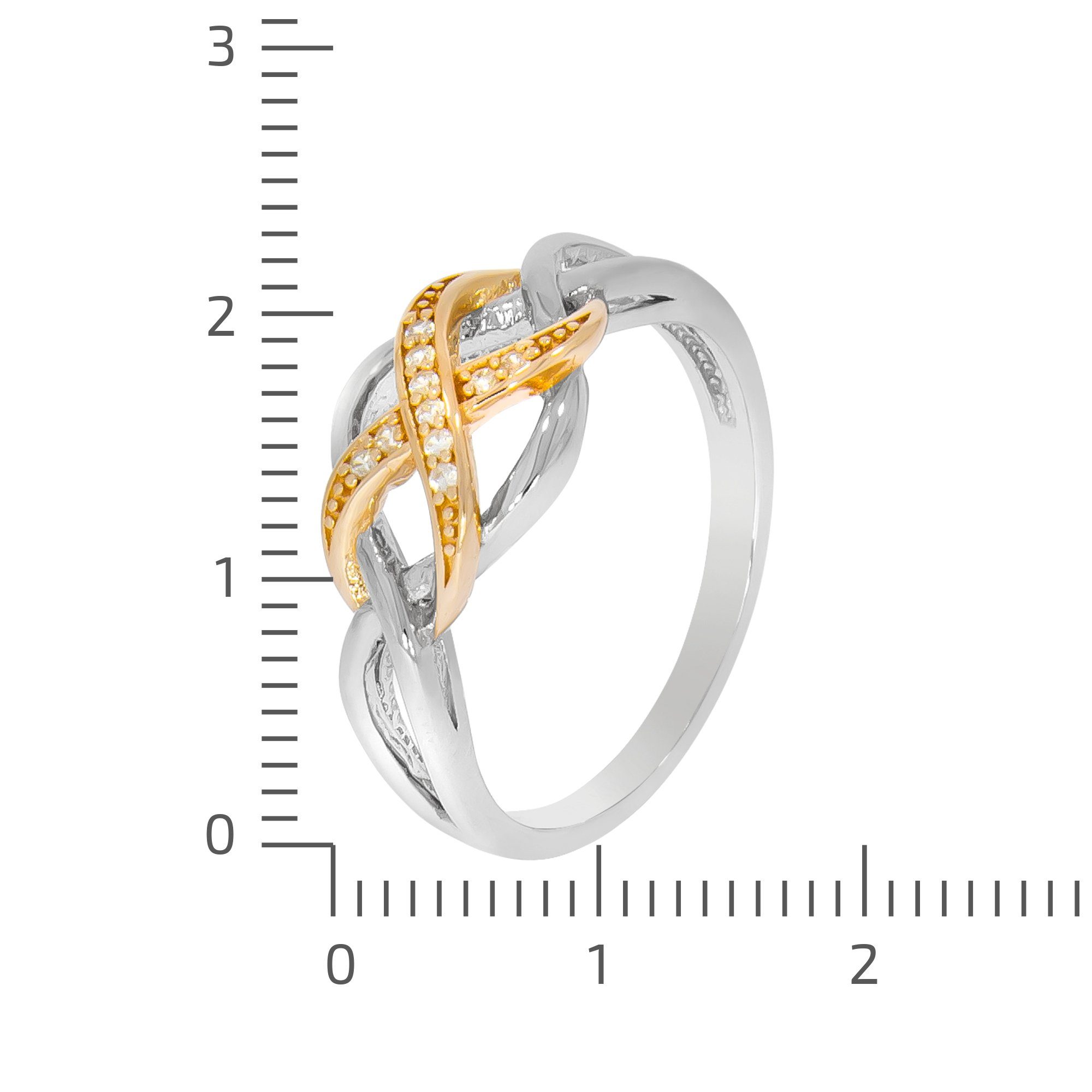 Zeeme Fingerring Silber 925 zweifarbig mit Unendlichkeits-Motiv