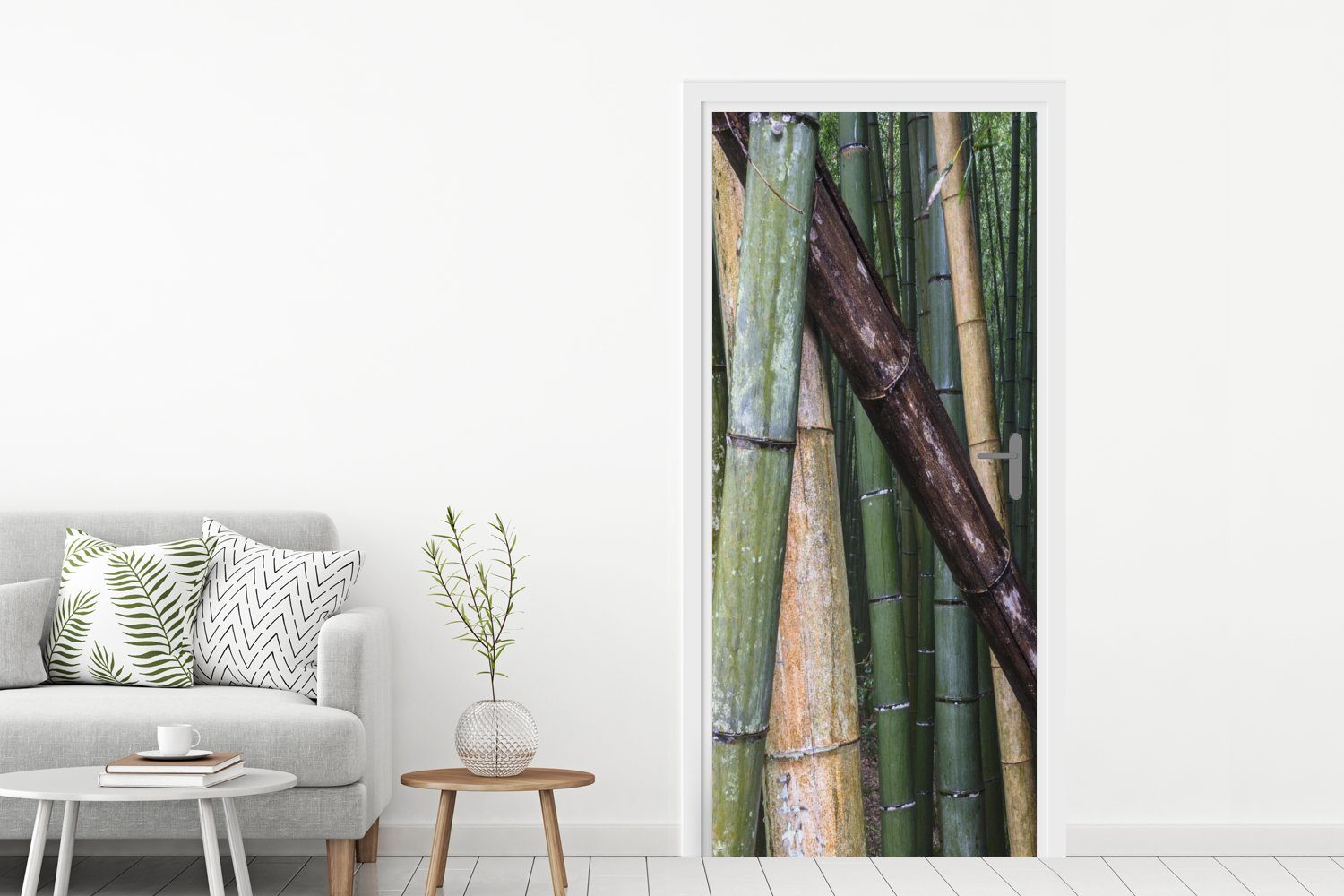 MuchoWow Türtapete für Türaufkleber, Japan, St), bedruckt, Bambusarten in im 75x205 Arashiyama-Bambuswald cm Fototapete Viele Tür, Matt, (1