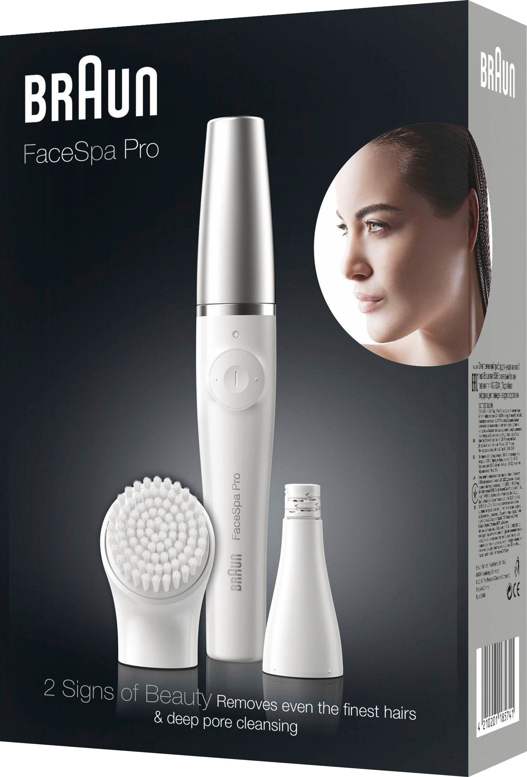 Braun Wet&Dry FaceSpa Gesichtsepilierer Mikroöffnungen, 10 SE910, Pro