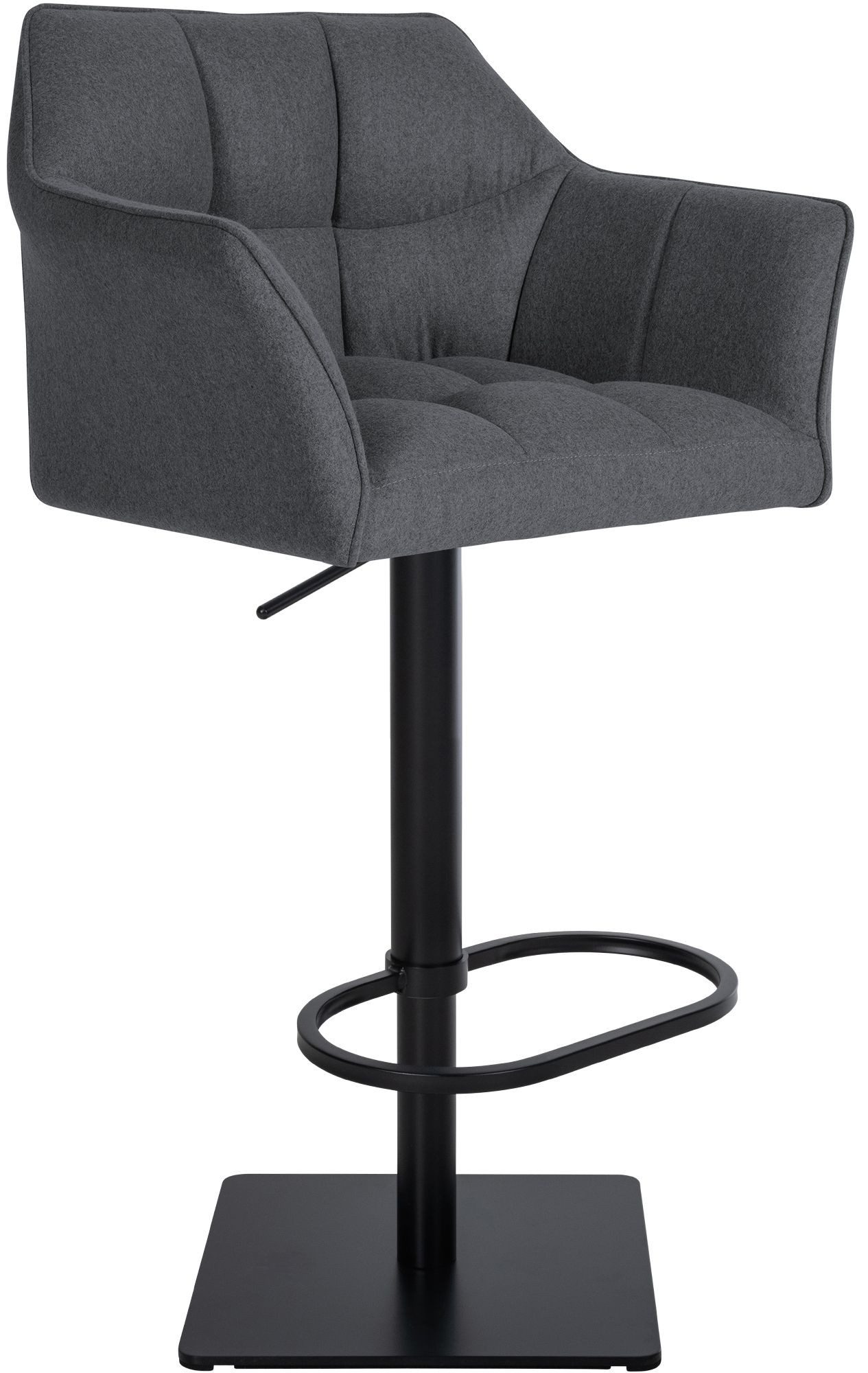 furnicato Barhocker Damaso 88x64x45 cm grau (1 St), Höhenverstellbarer Tresenstuhl mit 360-Grad-Drehfunktion und Ablage