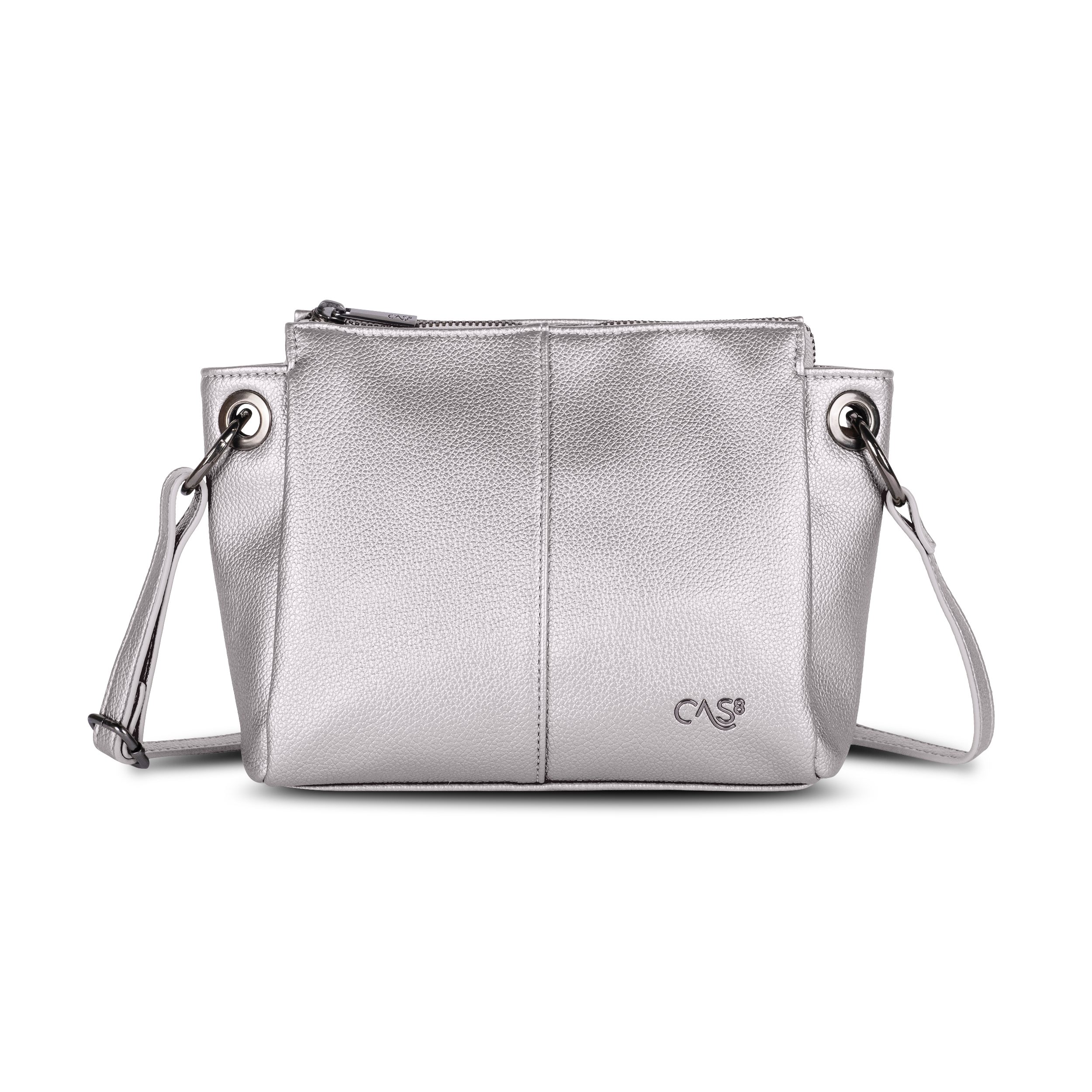 Cas8 Umhängetasche Ella 34505 in Metallic Optik als glänzendes Highlight für jeden Look