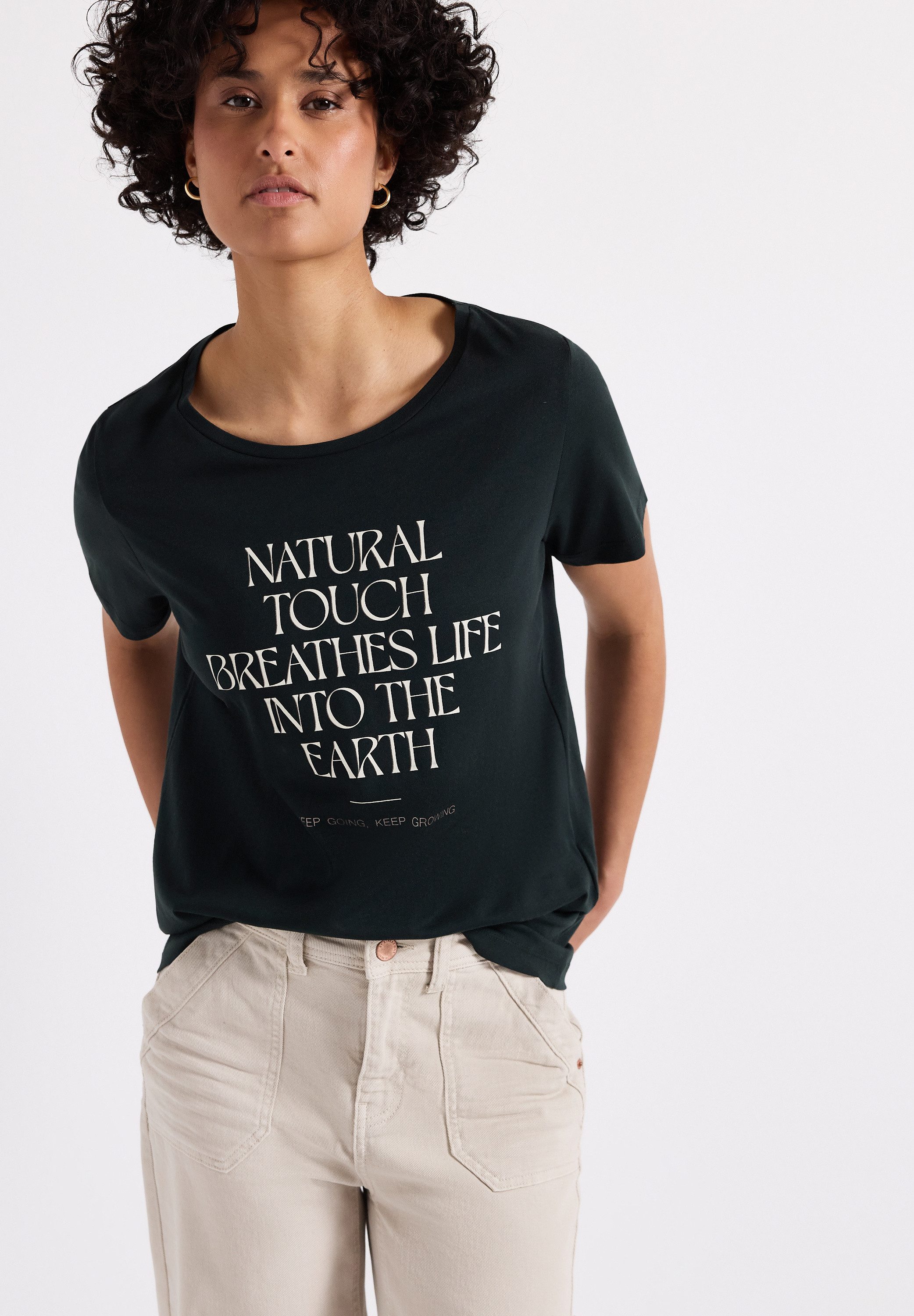 STREET ONE T-Shirt mit Wording Artwork günstig online kaufen