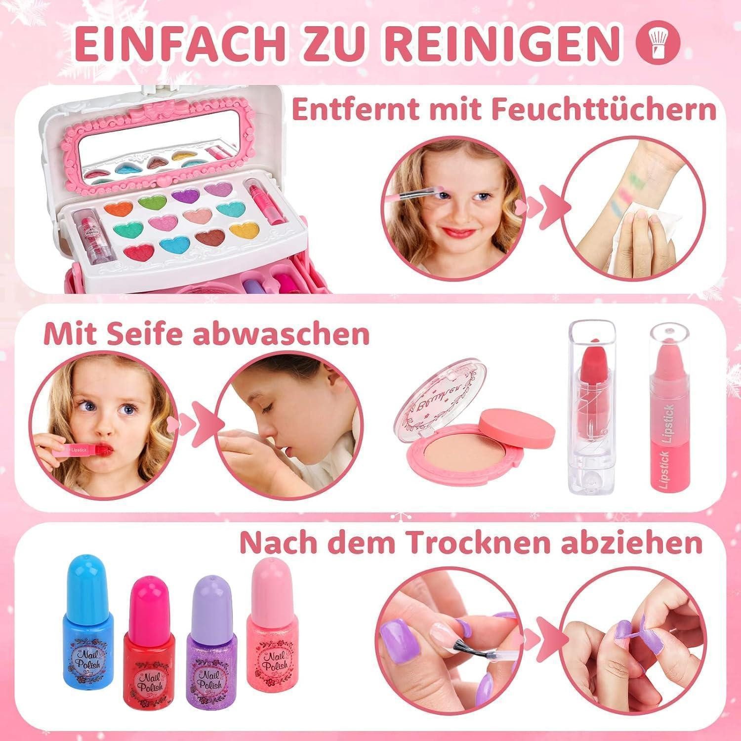 LuxusKollektion Schminkstift Schminkkoffer 55 Teile Kinderschminke Waschbar Schminkkoffer Mädchen