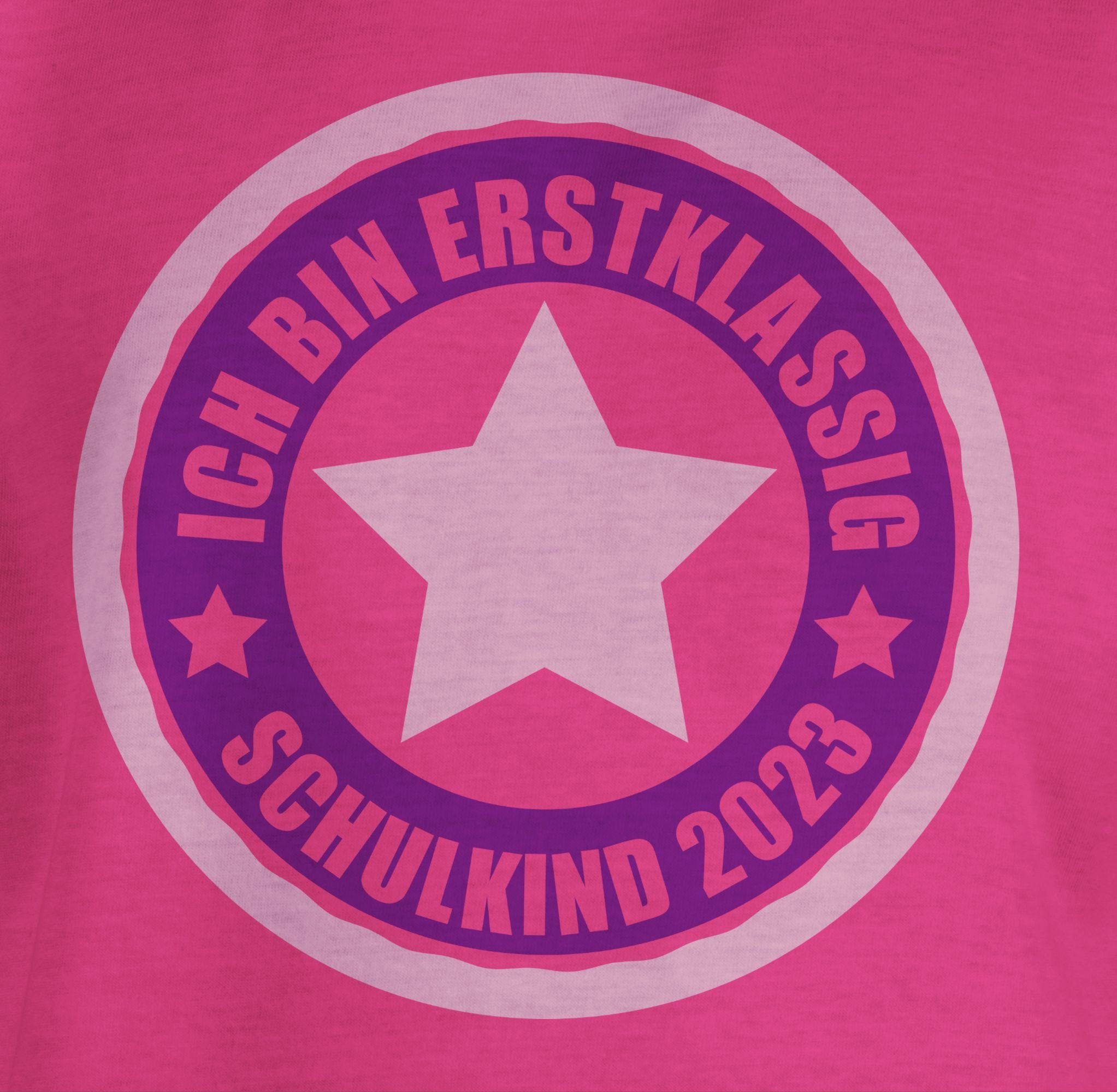 Schulkind Fuchsia Ich 2 erstklassig Shirtracer T-Shirt bin 2023 rosa in - Einschulung Mädchen