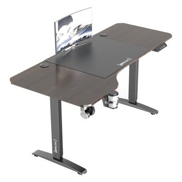 pro.tec Schreibtisch, »Oxnard« Höhenverstellbarer Schreibtisch 160x75cm Walnuss-Optik
